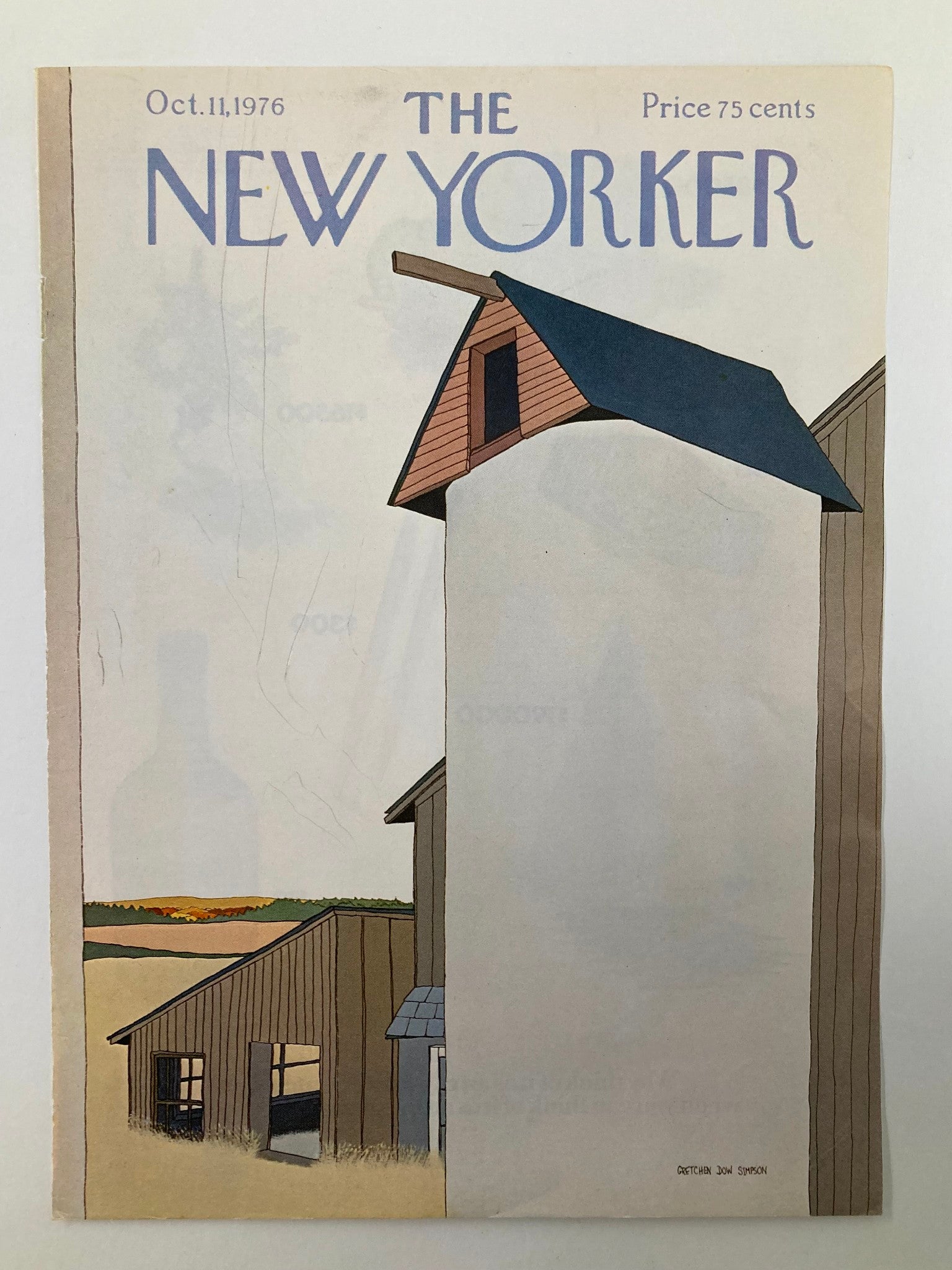 COVER ONLY The New Yorker October 11 1976 Farm by Gretchen Dow Simpson No Label