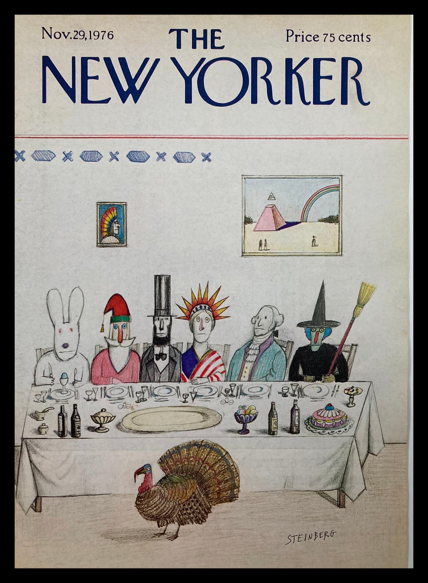 COVER ONLY The New Yorker November 29 1976 Turkey by Saul Steinberg No Label