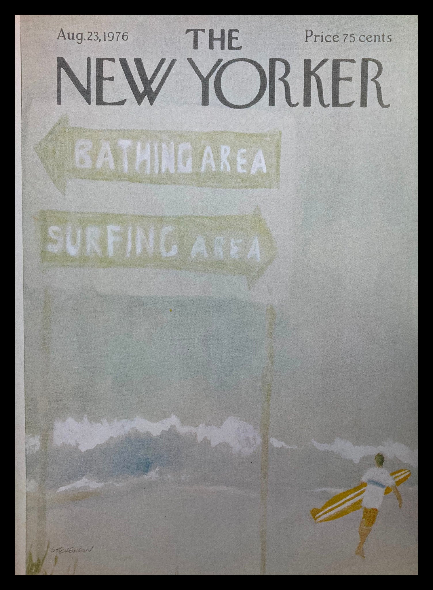 COVER ONLY The New Yorker August 23 1976 Bathing & Surfing by Stevenson No Label