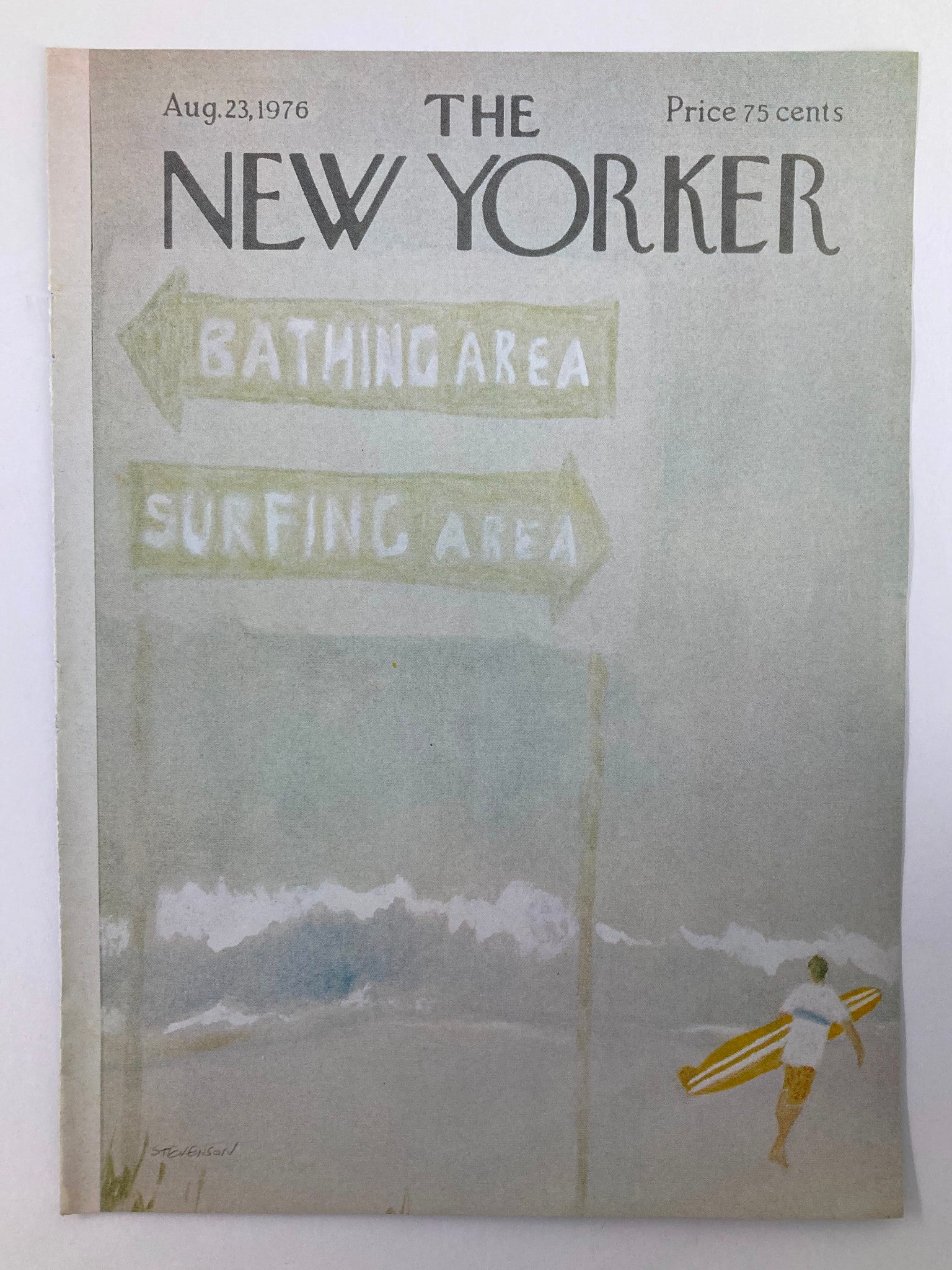 COVER ONLY The New Yorker August 23 1976 Bathing & Surfing by Stevenson No Label