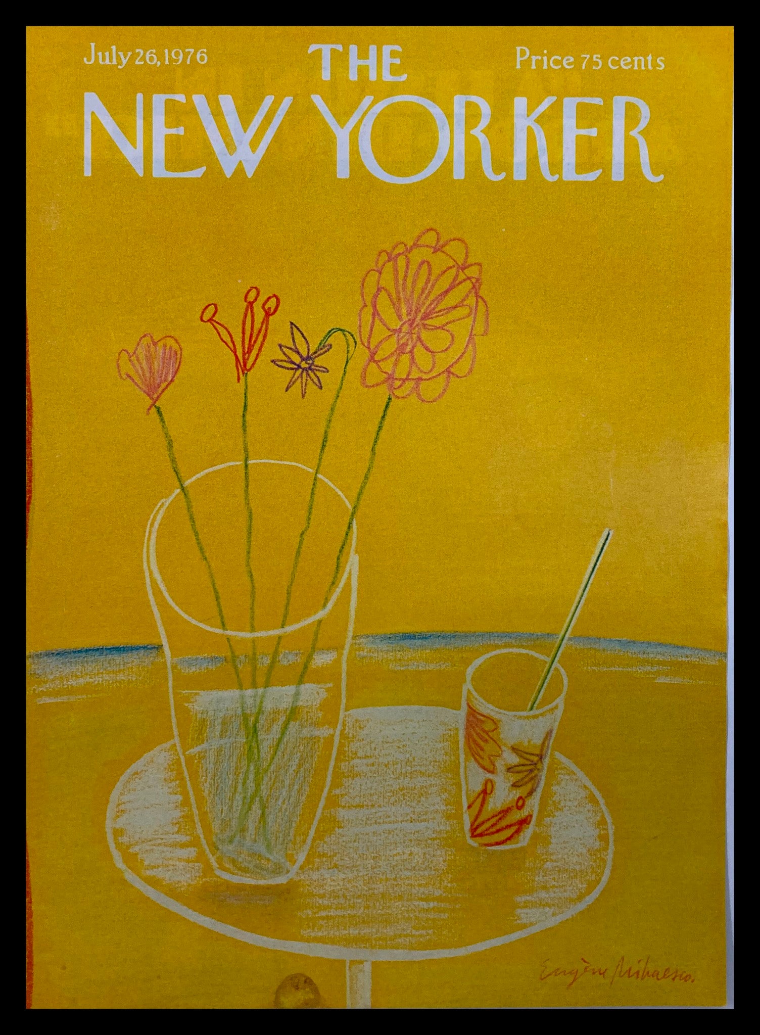 COVER ONLY The New Yorker July 26 1976 Flower Juice by Eugene Mihaesco No Label