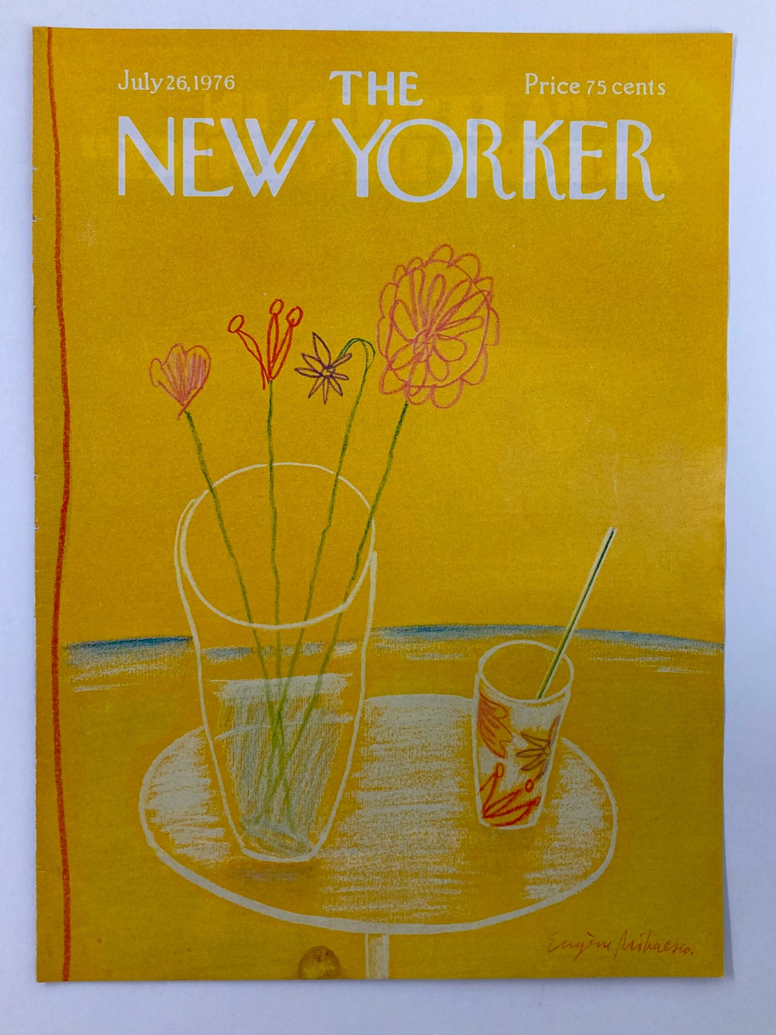 COVER ONLY The New Yorker July 26 1976 Flower Juice by Eugene Mihaesco No Label