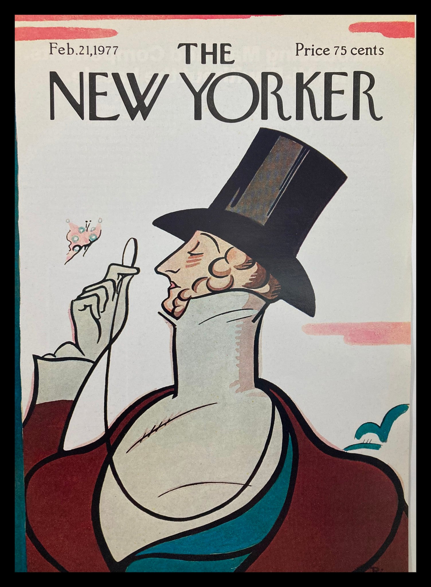 COVER ONLY The New Yorker February 21 1977 Eustace Master by Rea Irvin No Label