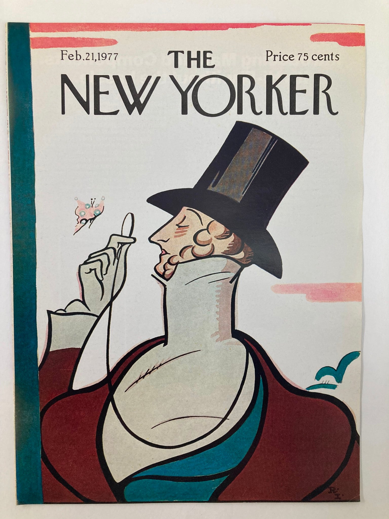 COVER ONLY The New Yorker February 21 1977 Eustace Master by Rea Irvin No Label