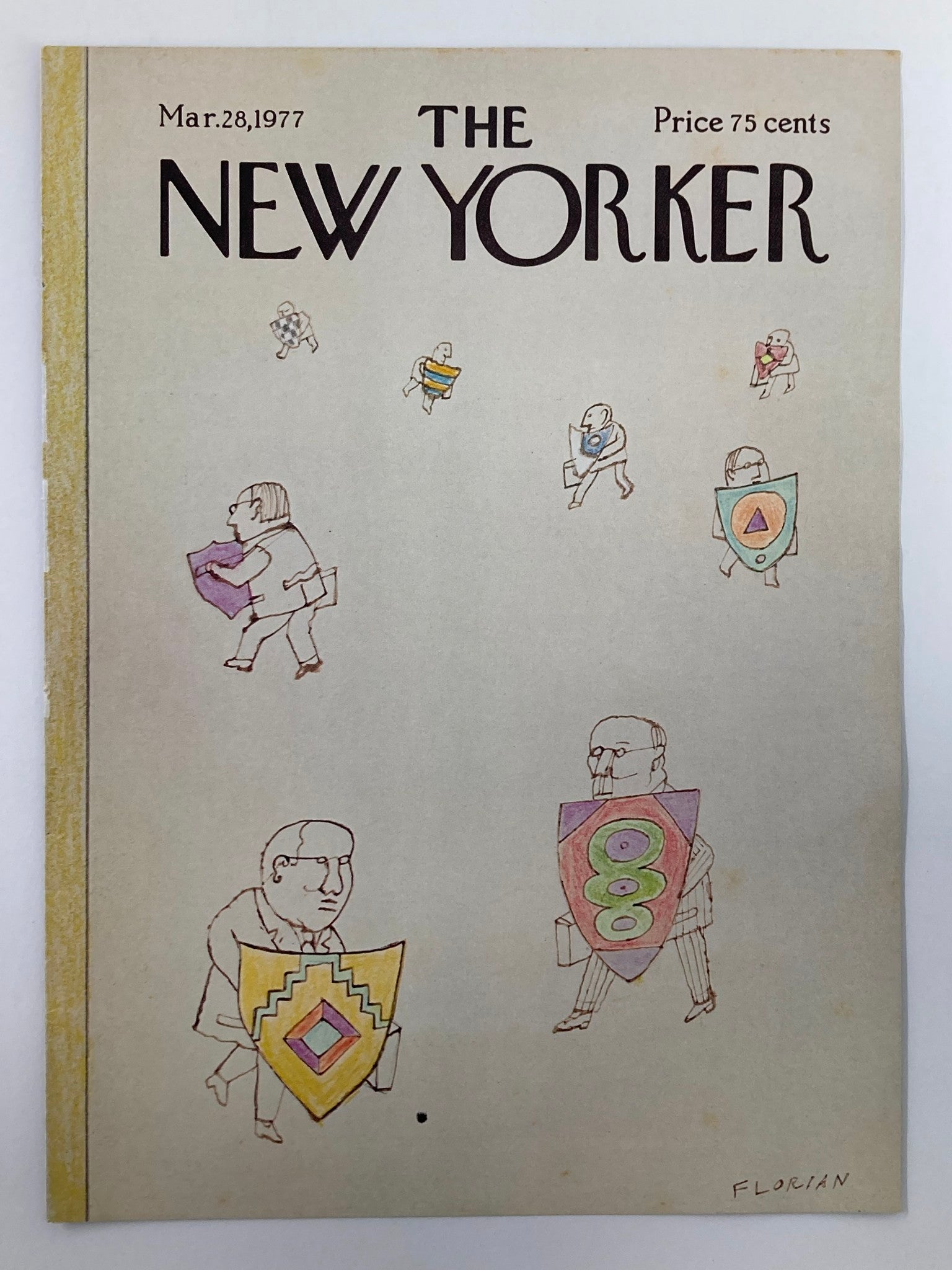 COVER ONLY The New Yorker March 29 1977 Guard Up by Florian No Label