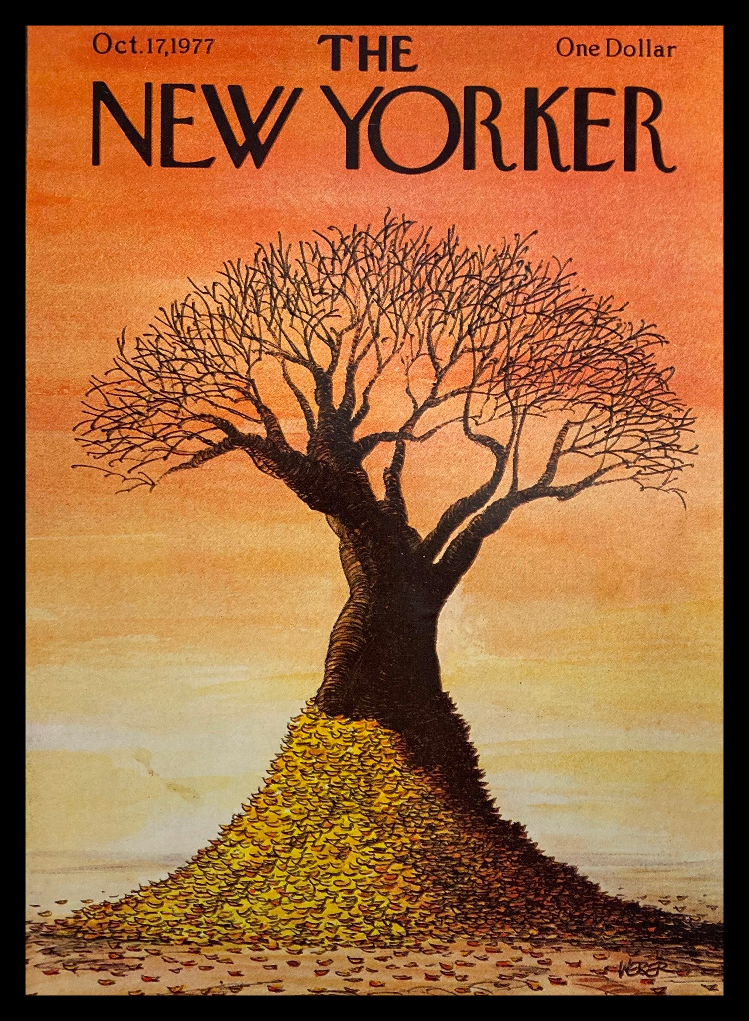 COVER ONLY The New Yorker October 17 1977 Autumn by Robert Weber No Label