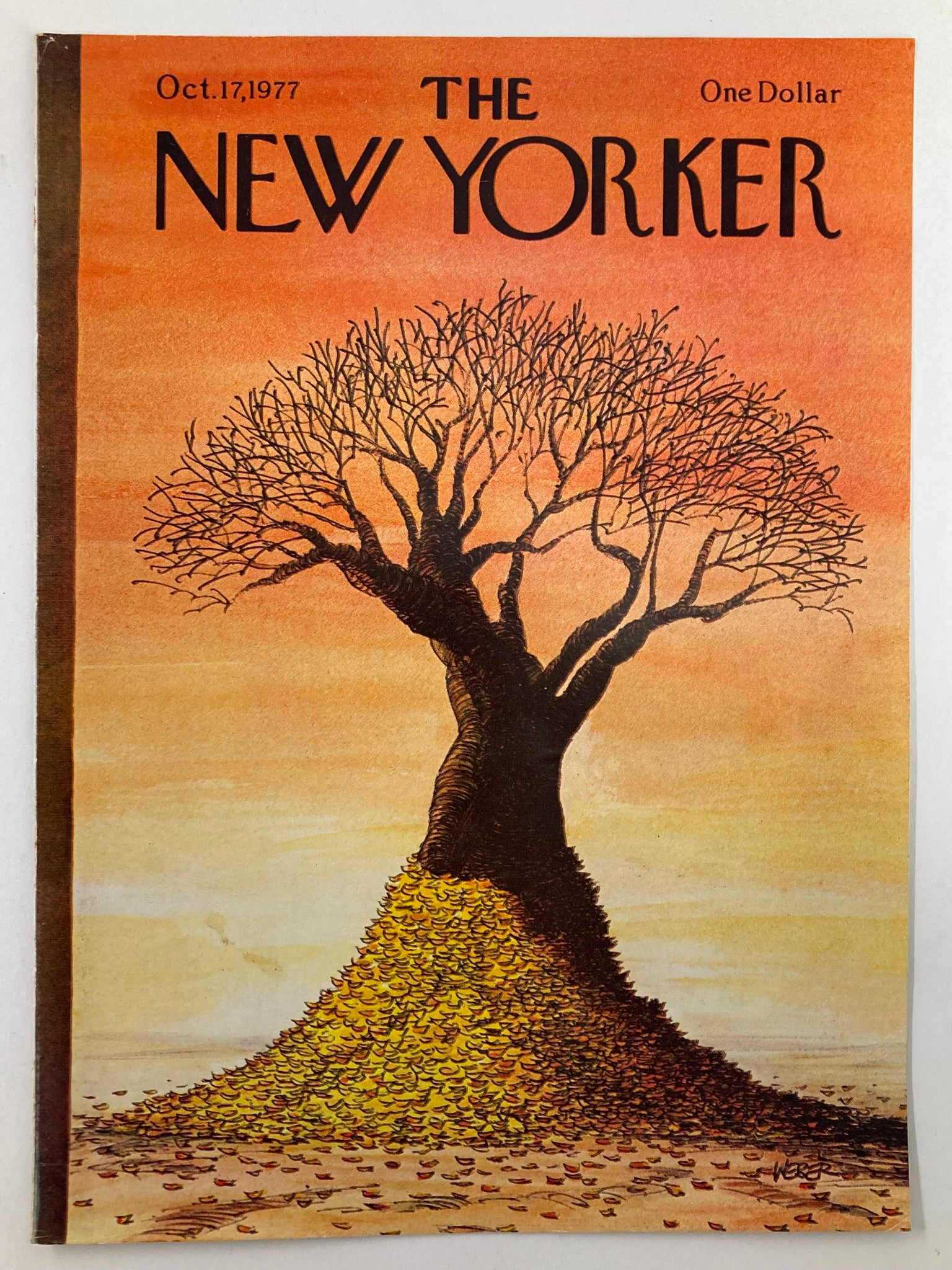 COVER ONLY The New Yorker October 17 1977 Autumn by Robert Weber No Label