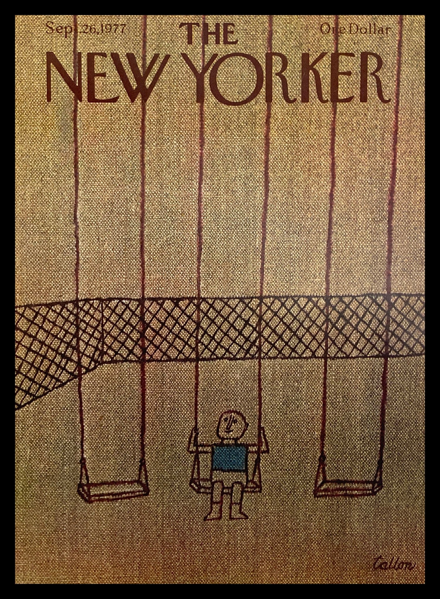 COVER ONLY The New Yorker September 26 1977 Swing by Robert Tallon No Label