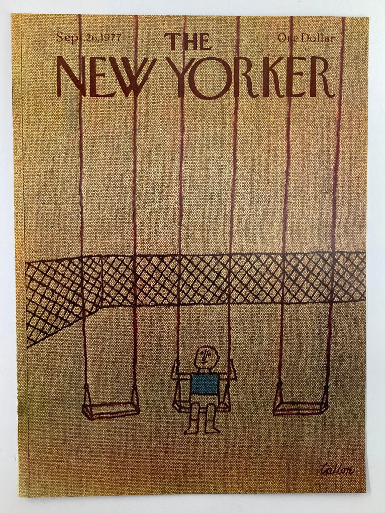 COVER ONLY The New Yorker September 26 1977 Swing by Robert Tallon No Label