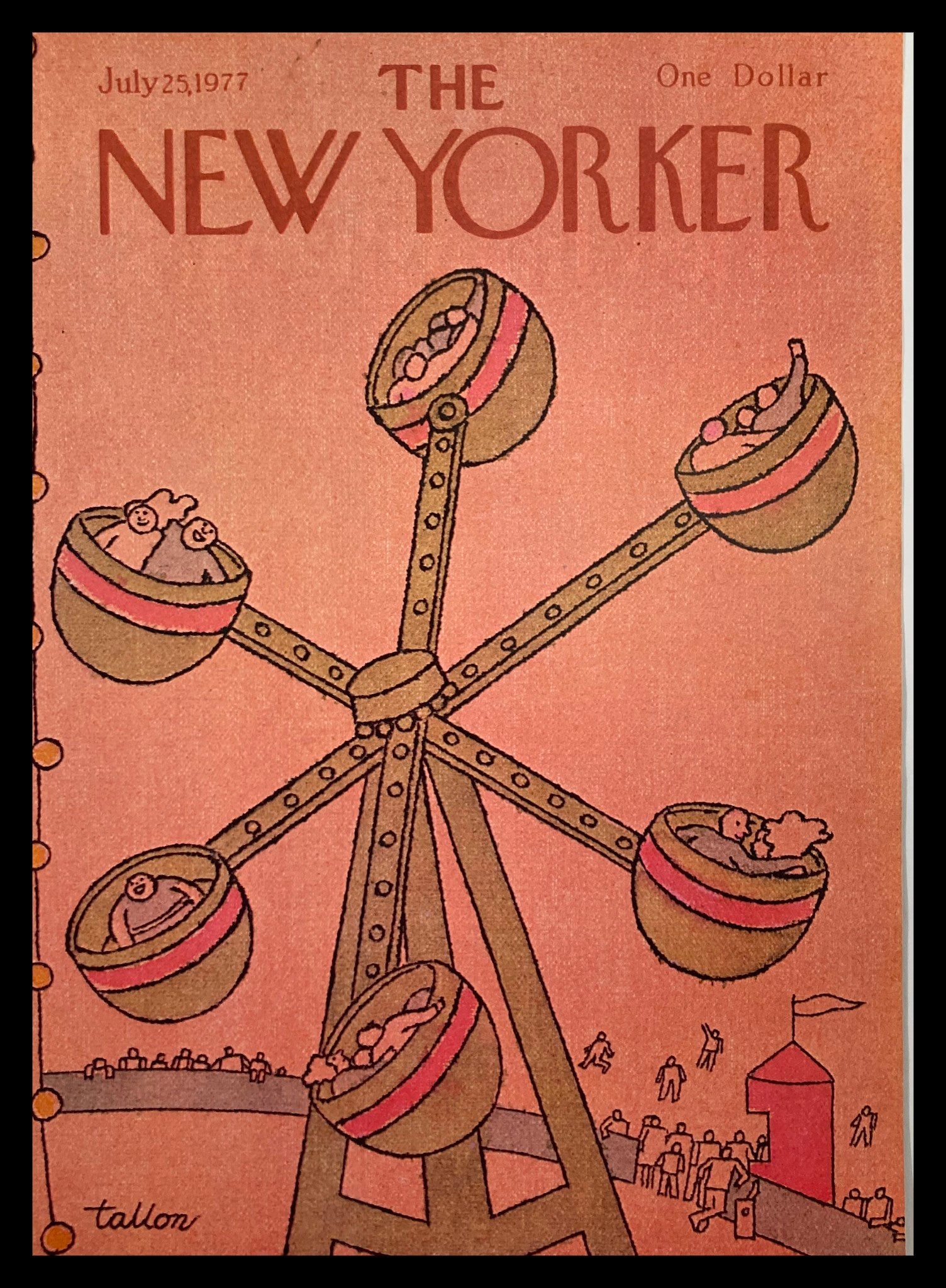 COVER ONLY The New Yorker July 25 1977 Merry-Go-Round by Robert Tallon No Label