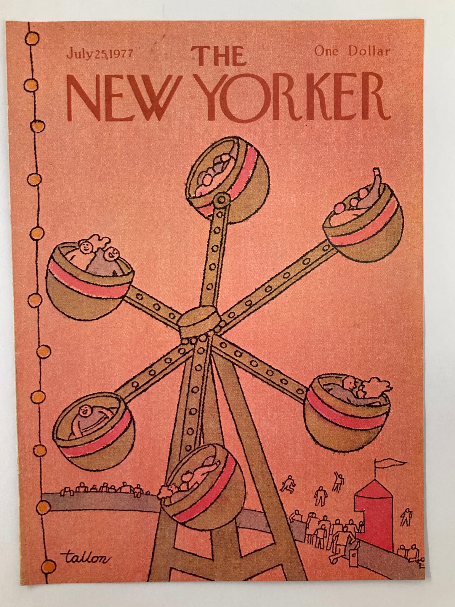 COVER ONLY The New Yorker July 25 1977 Merry-Go-Round by Robert Tallon No Label