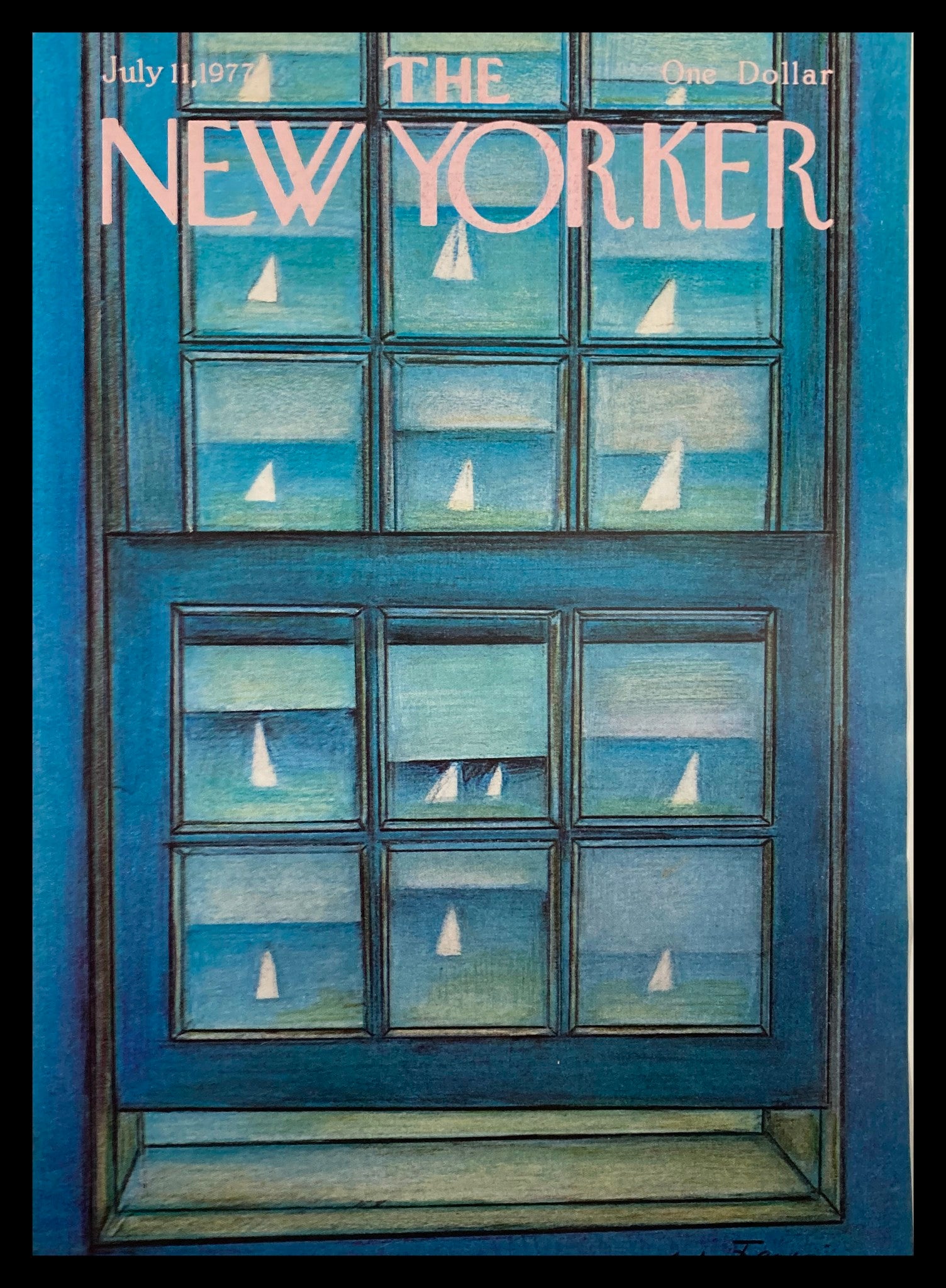 COVER ONLY The New Yorker July 11 1977 Window Frame by Andrei Francois No Label