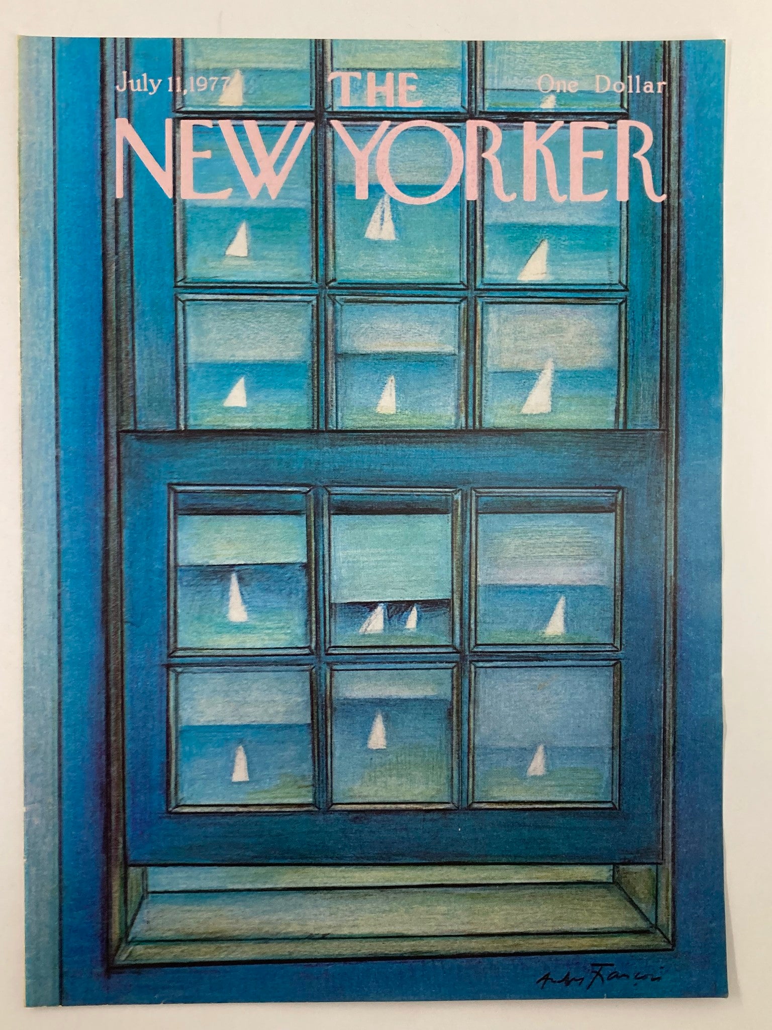 COVER ONLY The New Yorker July 11 1977 Window Frame by Andrei Francois No Label