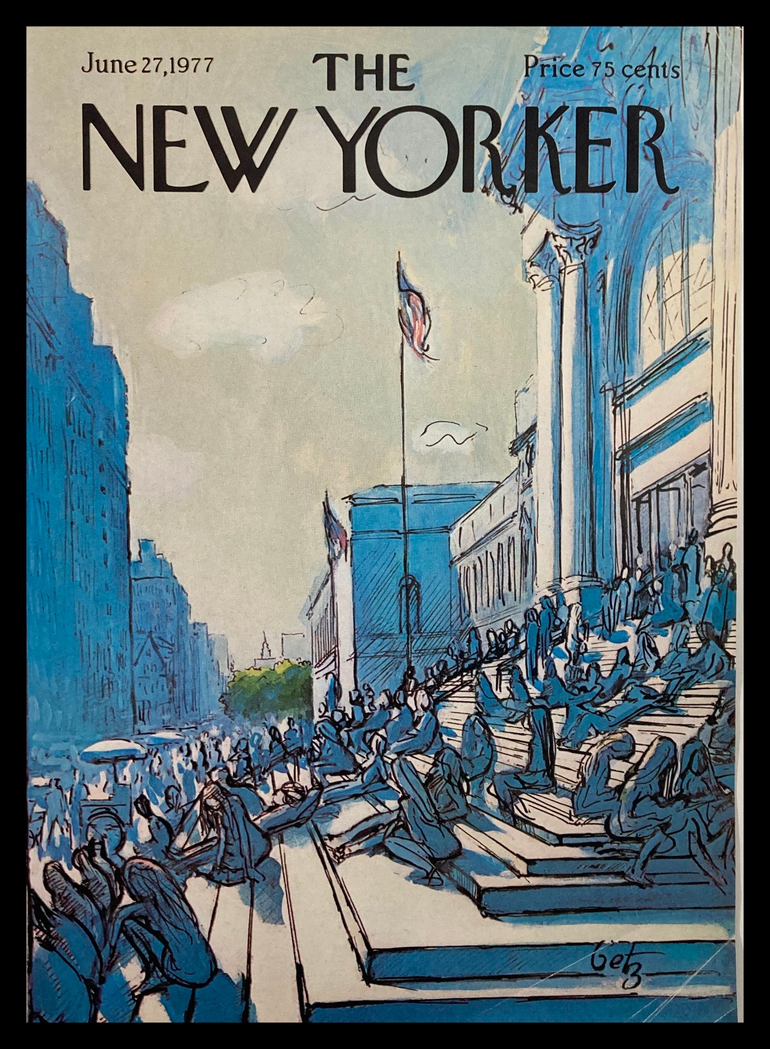 COVER ONLY The New Yorker June 27 1977 Outside Met by Arthur Getz No Label