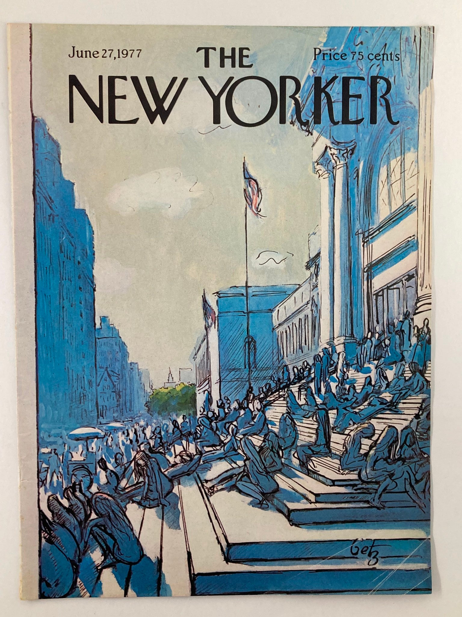 COVER ONLY The New Yorker June 27 1977 Outside Met by Arthur Getz No Label