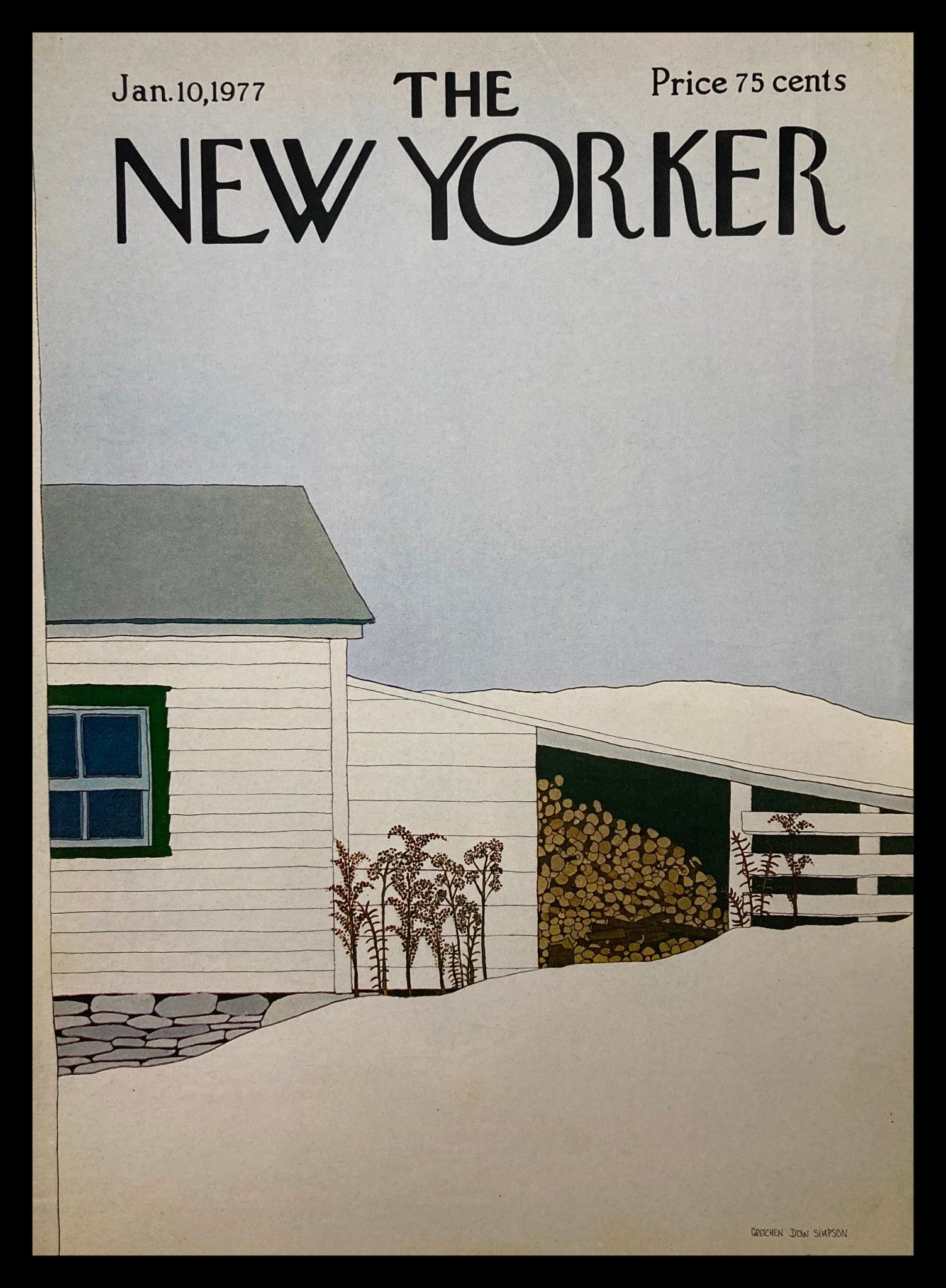 COVER ONLY The New Yorker January 10 1977 Woodstock by Gretchen Simpson No Label