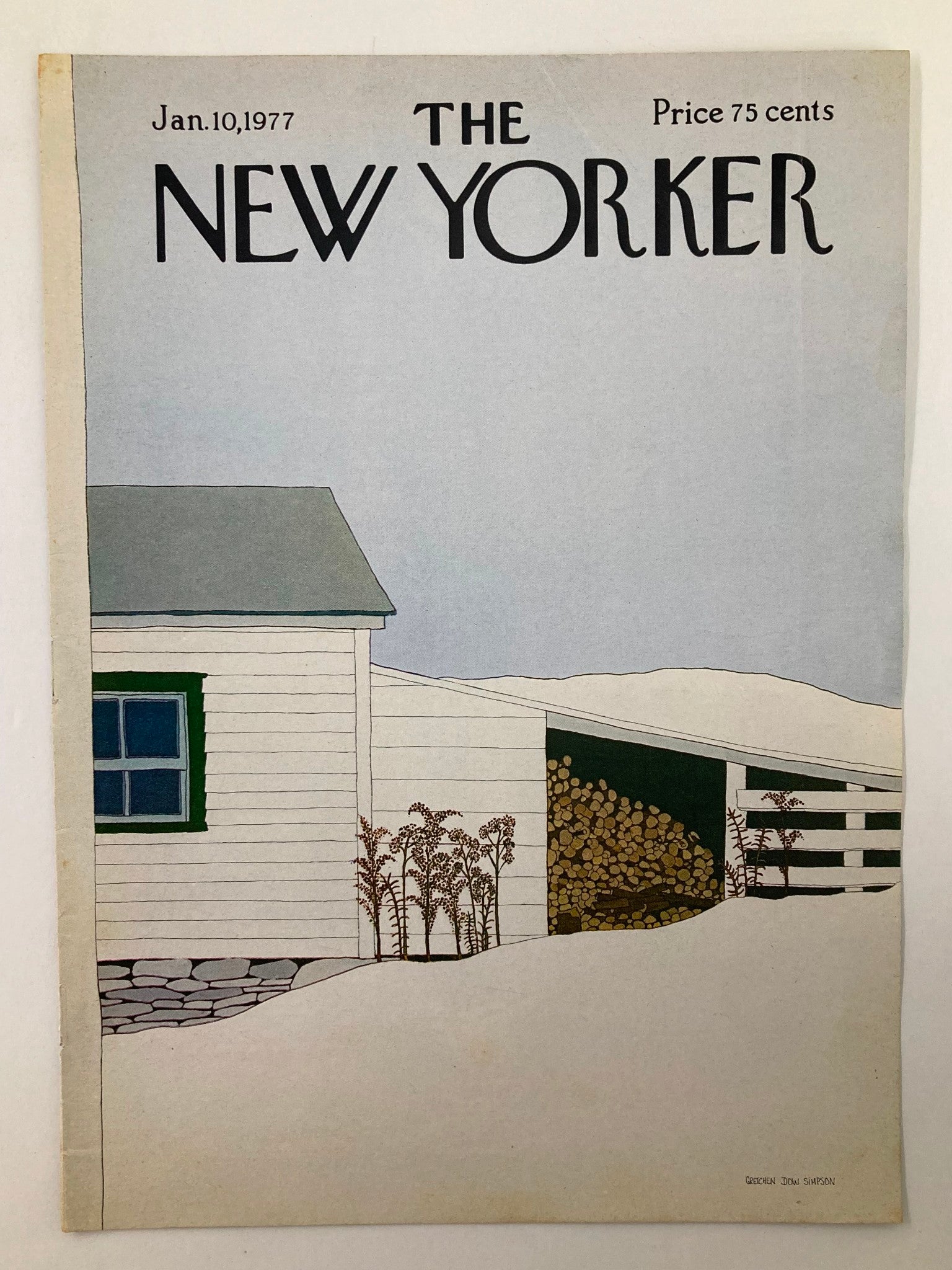 COVER ONLY The New Yorker January 10 1977 Woodstock by Gretchen Simpson No Label