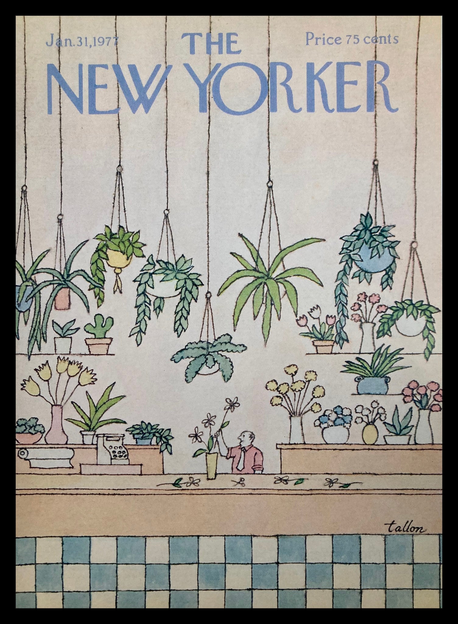 COVER ONLY The New Yorker January 31 1977 Plant for Sale by R. Tallon No Label