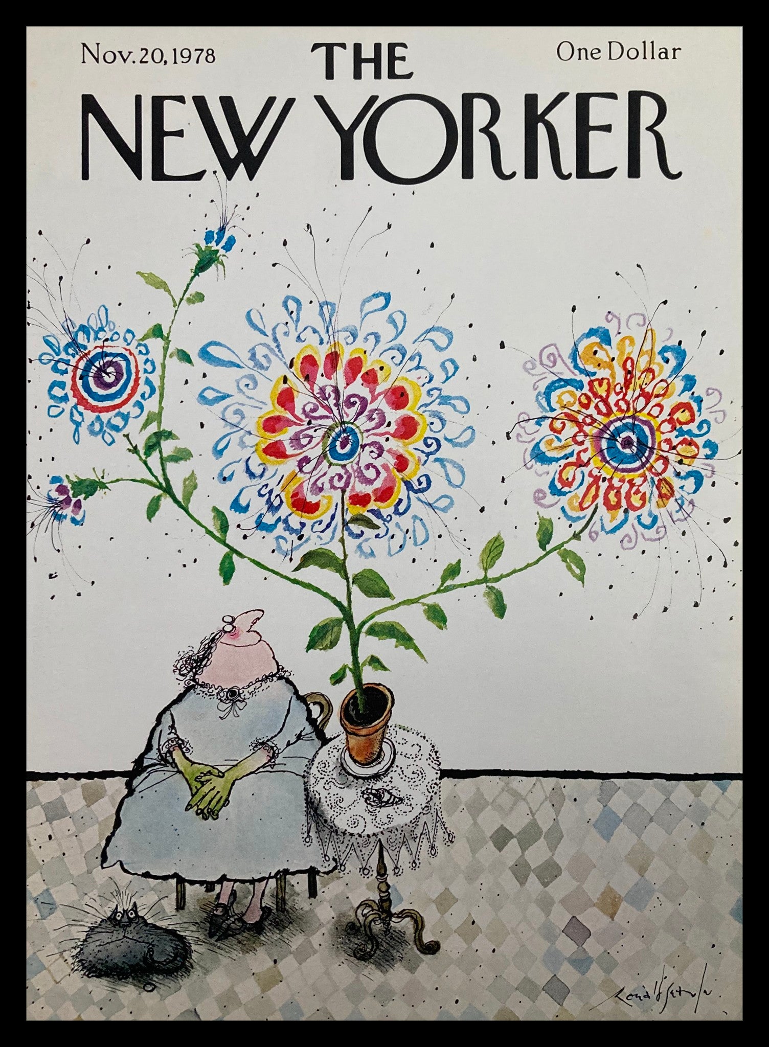 COVER ONLY The New Yorker November 20 1978 Flower by Ronald Searle No Label