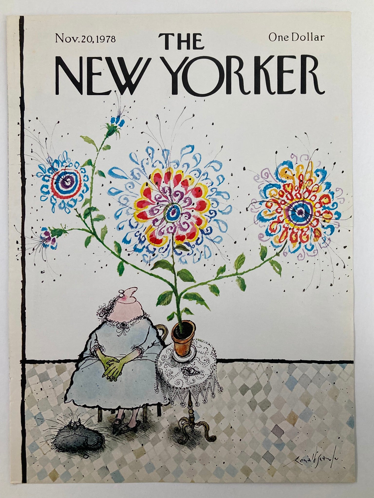 COVER ONLY The New Yorker November 20 1978 Flower by Ronald Searle No Label