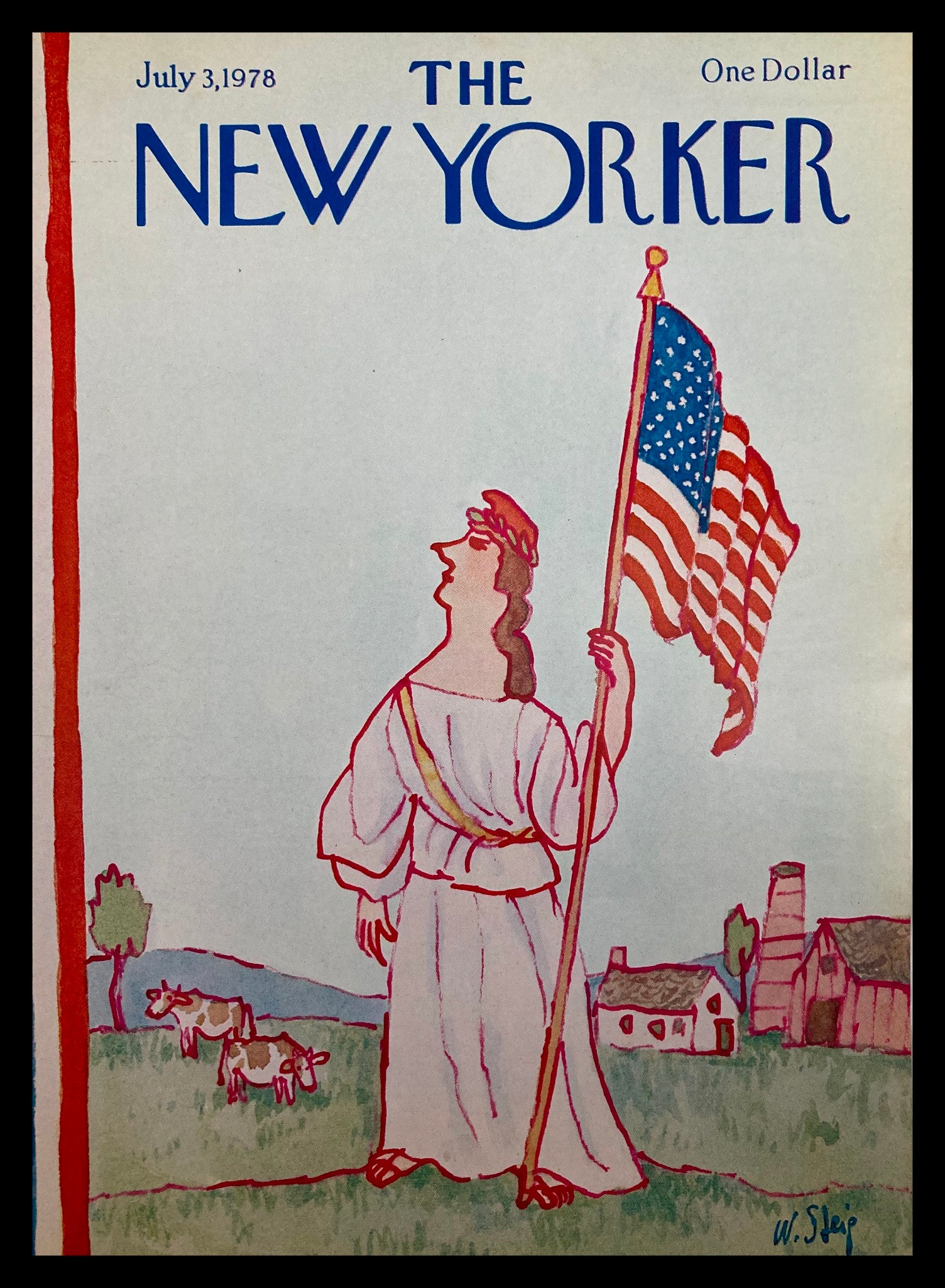 COVER ONLY The New Yorker July 3 1978 Indepence Day by William Steig No Label