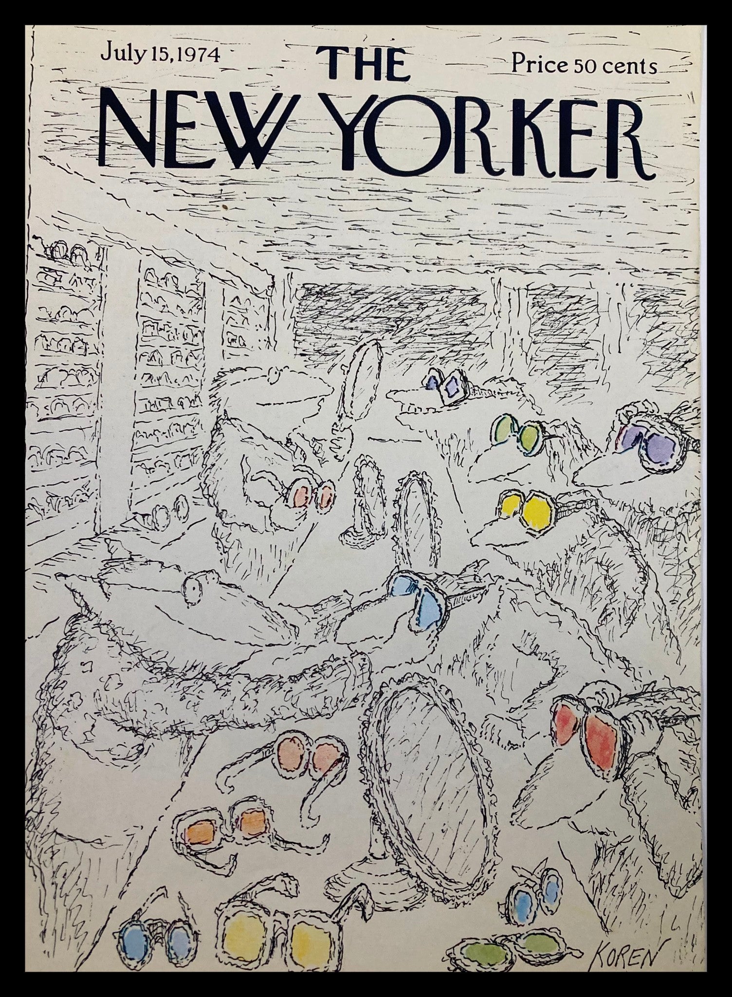 COVER ONLY The New Yorker July 15 1974 On Sale by Edward Koren No Label