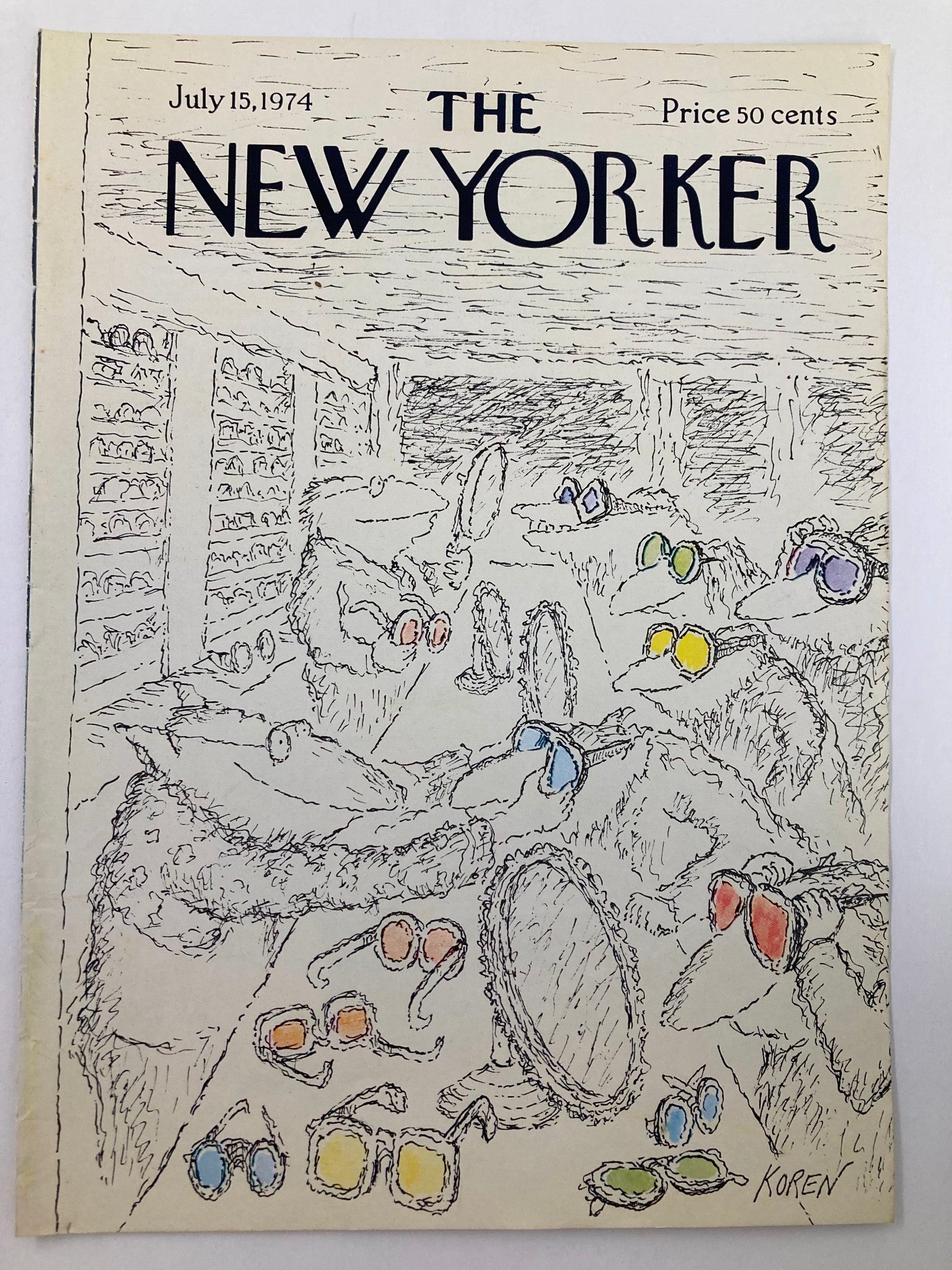 COVER ONLY The New Yorker July 15 1974 On Sale by Edward Koren No Label