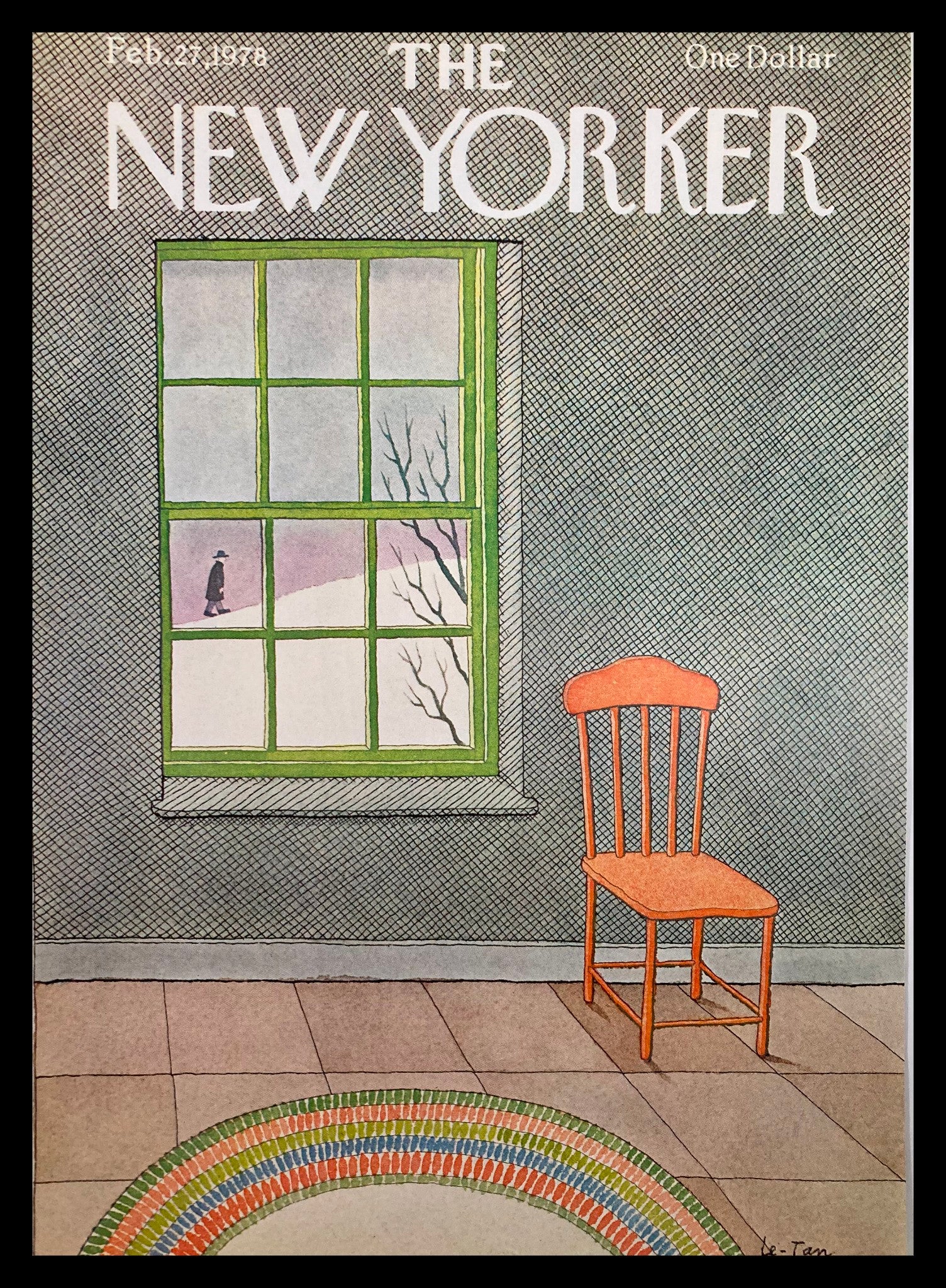 COVER ONLY The New Yorker February 27 1978 Through the Window by Le-Tan No Label