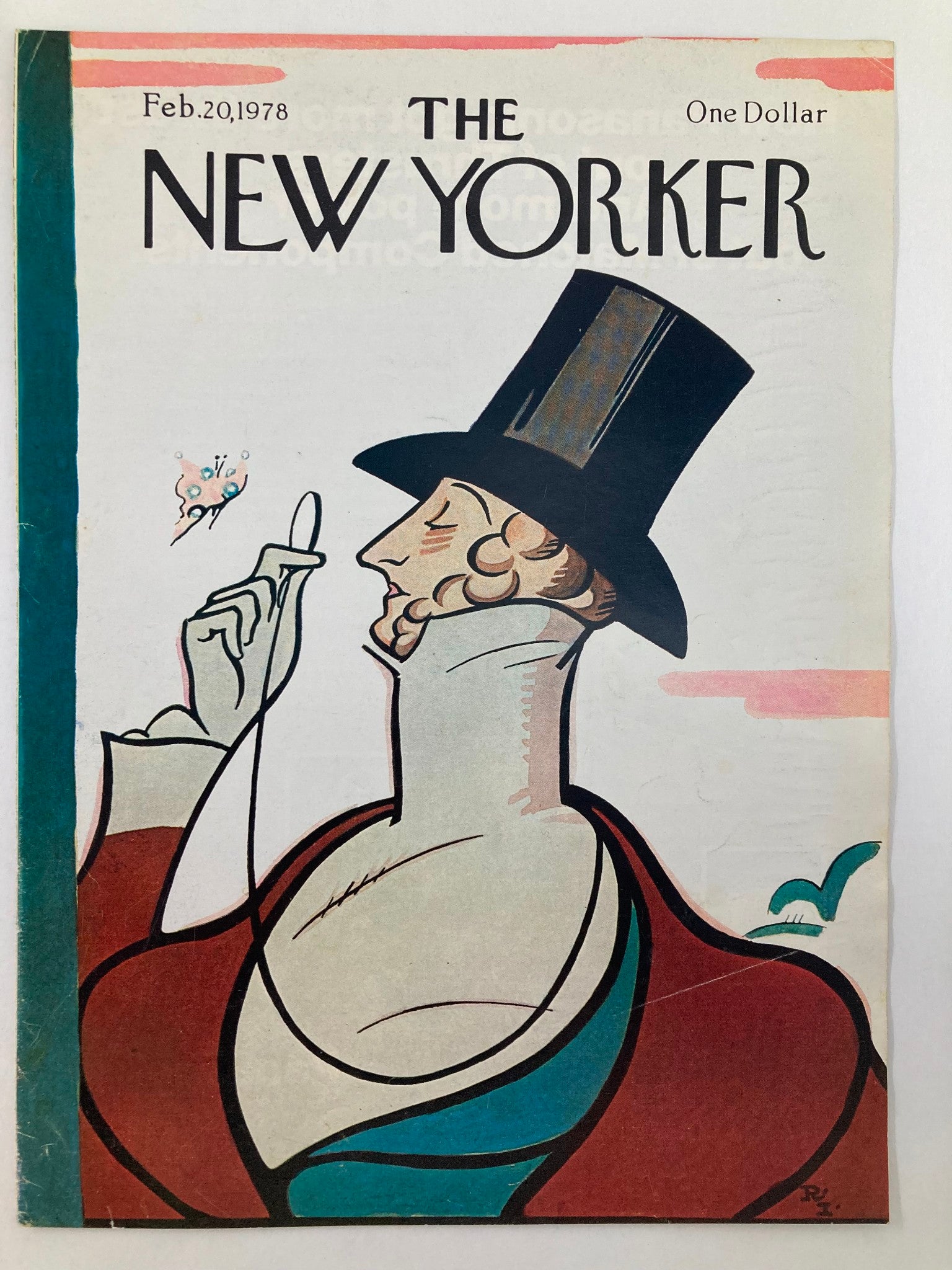 COVER ONLY The New Yorker February 20 1978 Master Tilley by Rea Irvin No Label