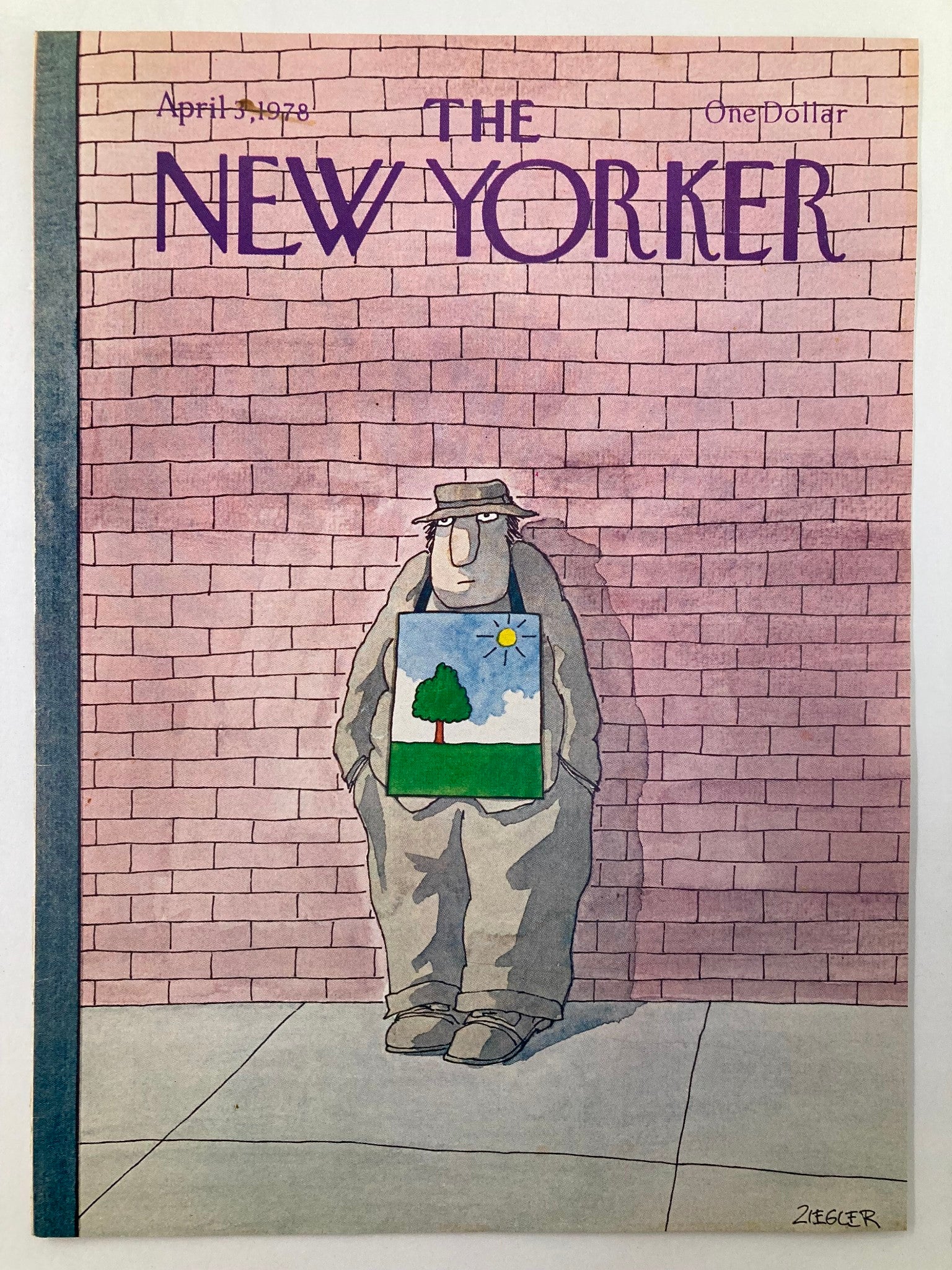 COVER ONLY The New Yorker April 3 1978 Art Canvass by Ziegler No Label