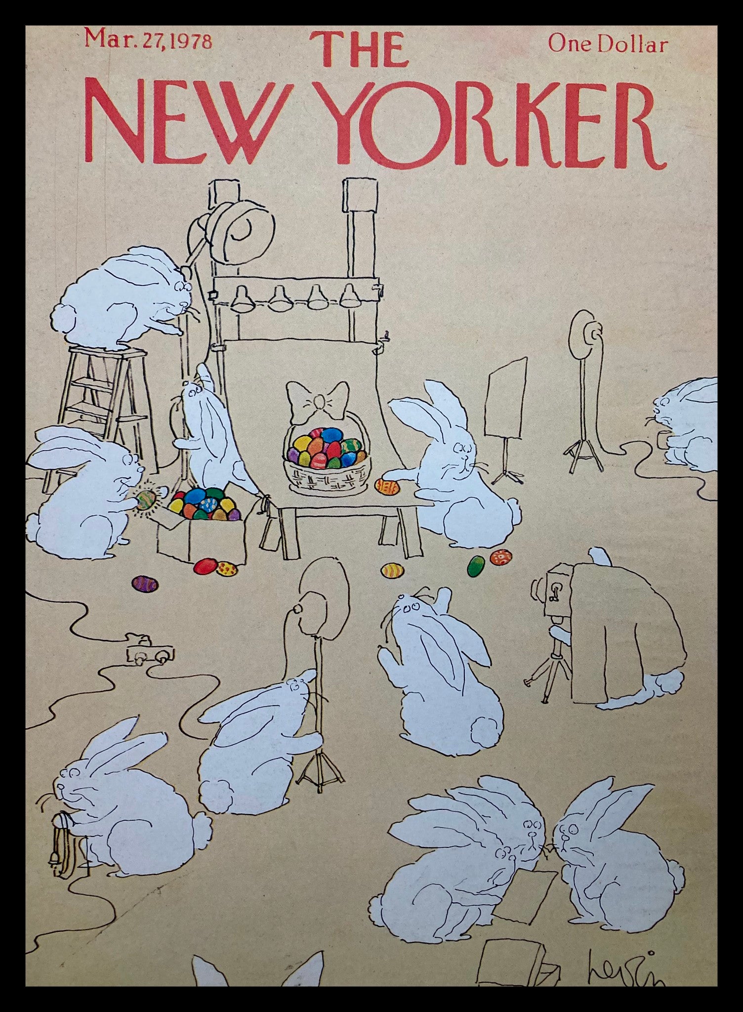 COVER ONLY The New Yorker March 27 1978 Easter Bunnies by Heidi Goennel No Label