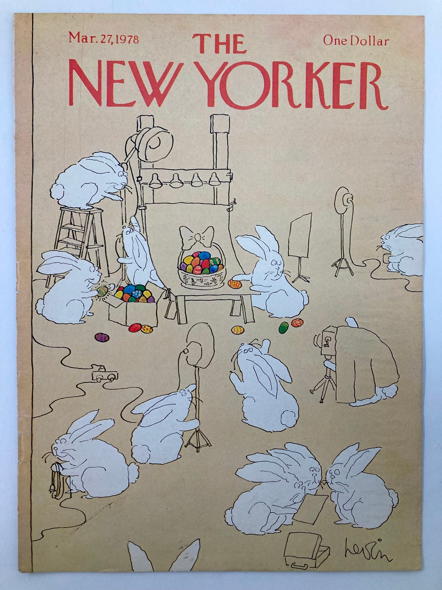 COVER ONLY The New Yorker March 27 1978 Easter Bunnies by Heidi Goennel No Label