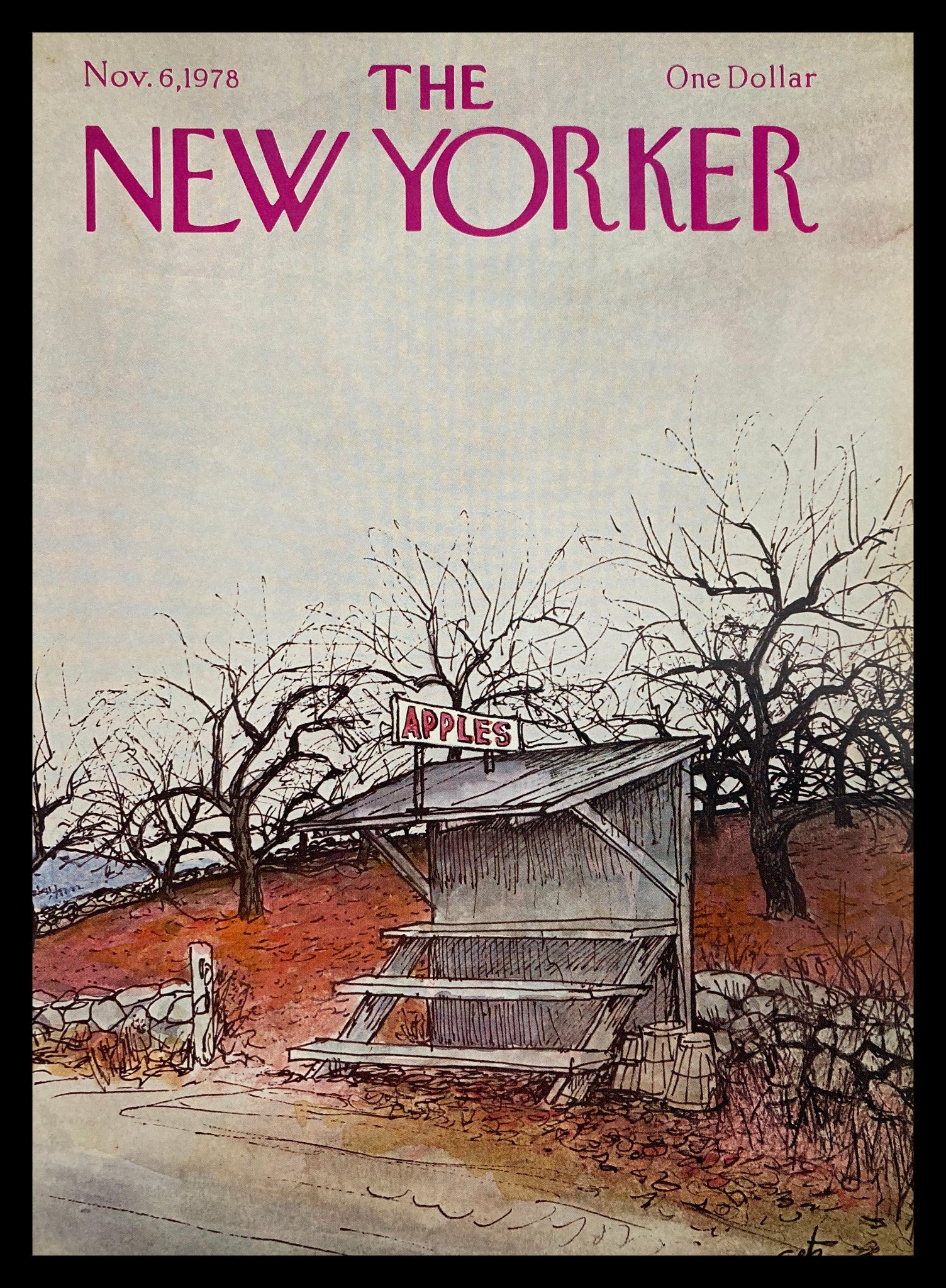 COVER ONLY The New Yorker November 6 1978 Apples by Arthur Getz No Label