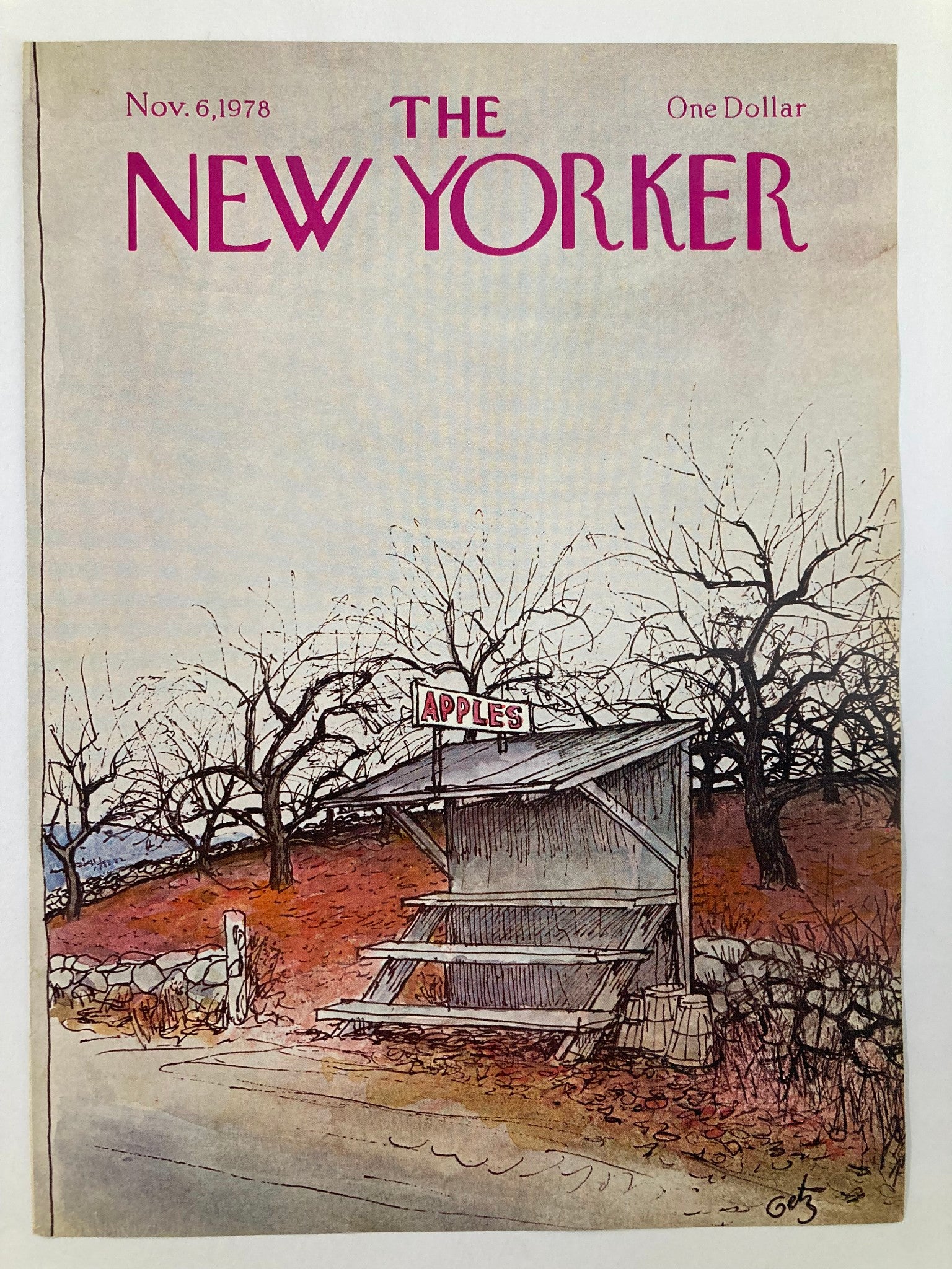 COVER ONLY The New Yorker November 6 1978 Apples by Arthur Getz No Label