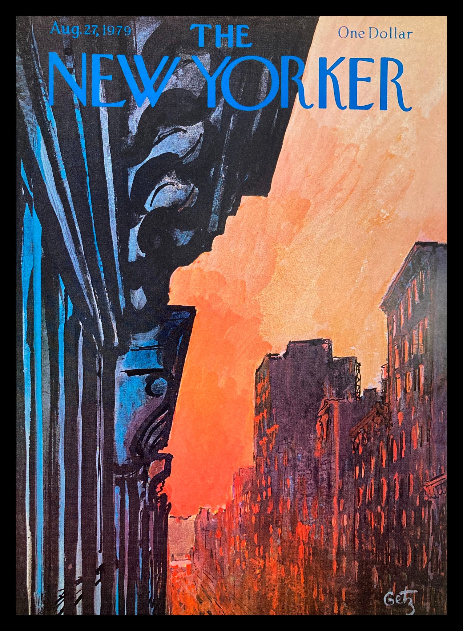 COVER ONLY The New Yorker August 27 1979 Red Sun by Arthur Getz No Label