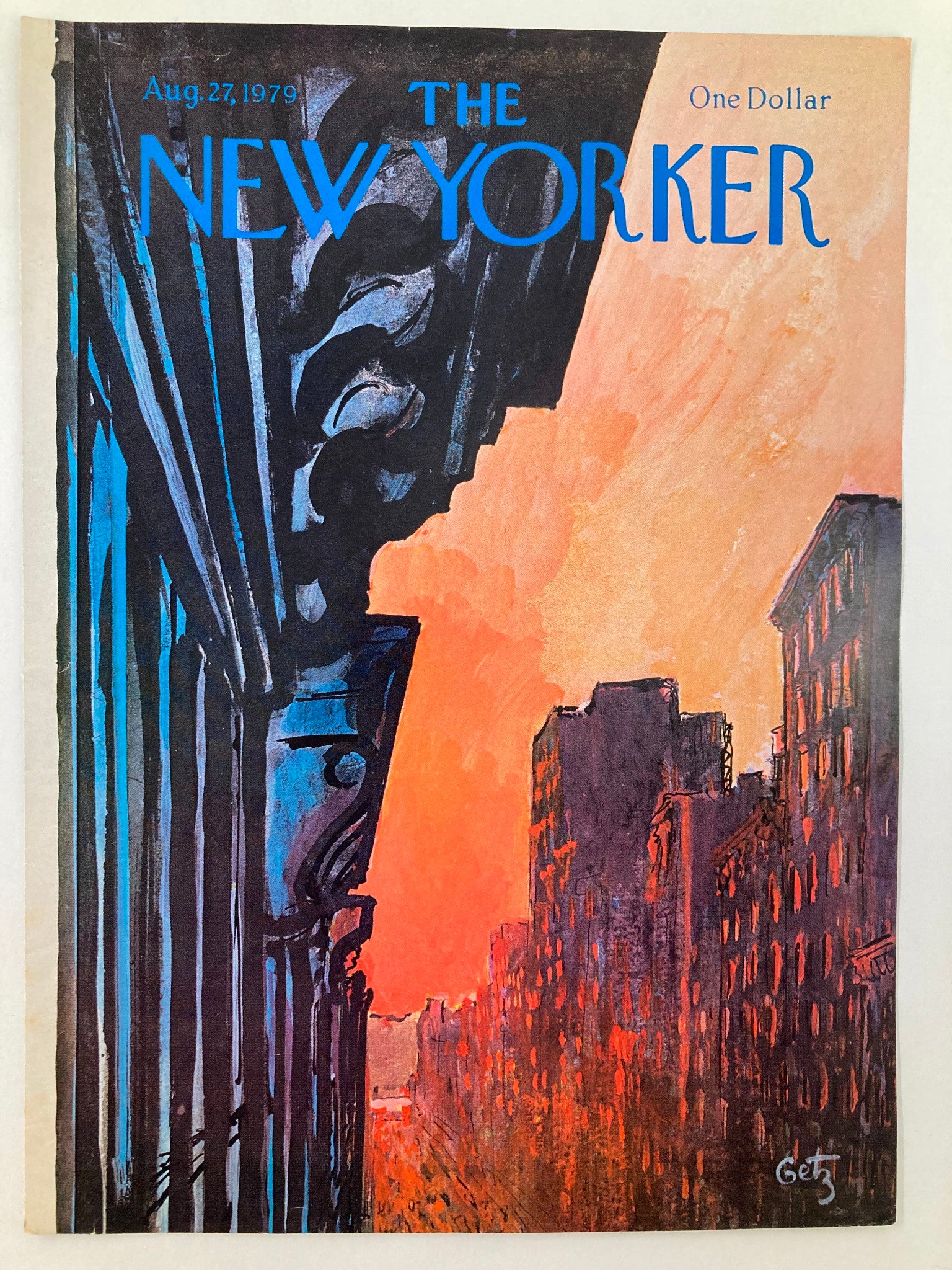 COVER ONLY The New Yorker August 27 1979 Red Sun by Arthur Getz No Label