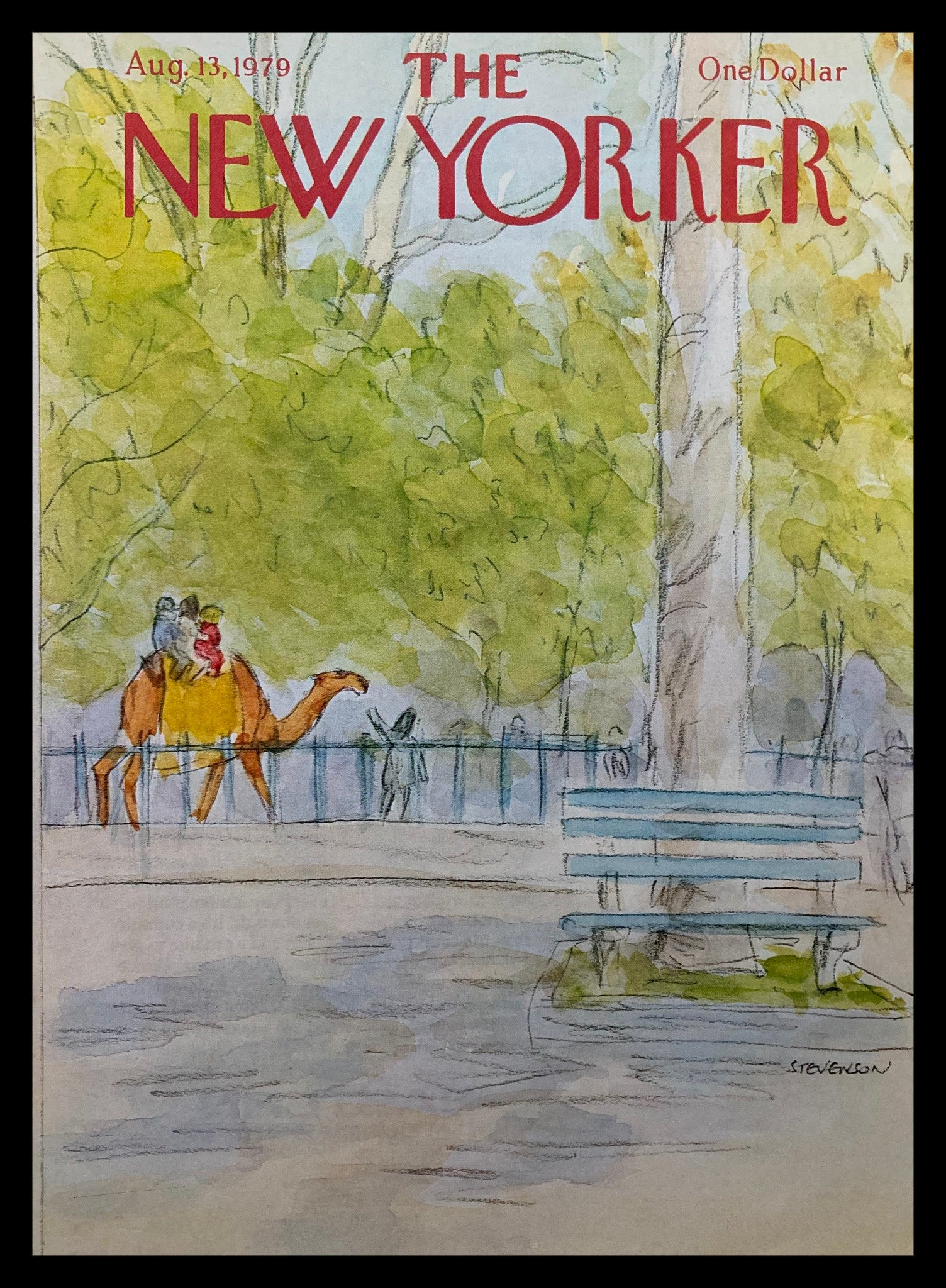 COVER ONLY The New Yorker August 13 1979 Camel Ride by James Stevenson No Label