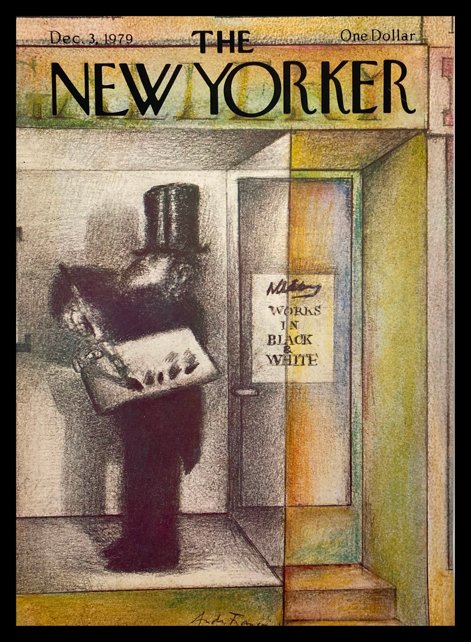 COVER ONLY The New Yorker December 3 1979 Black & White by A. Francois No Label