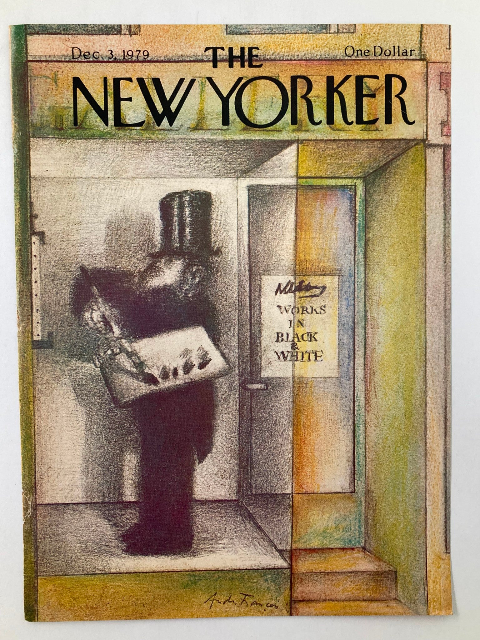 COVER ONLY The New Yorker December 3 1979 Black & White by A. Francois No Label