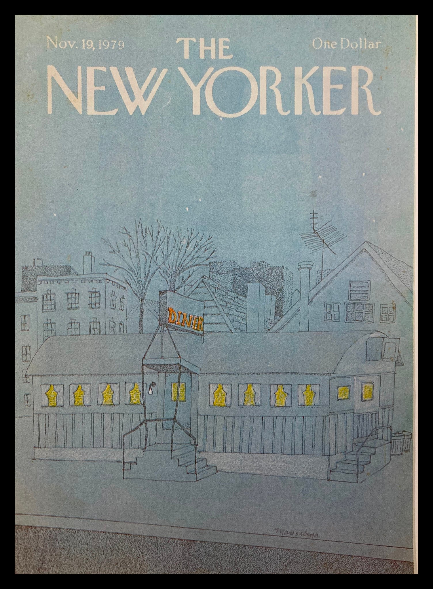 COVER ONLY The New Yorker November 19 1979 Diner by Marisabina No Label