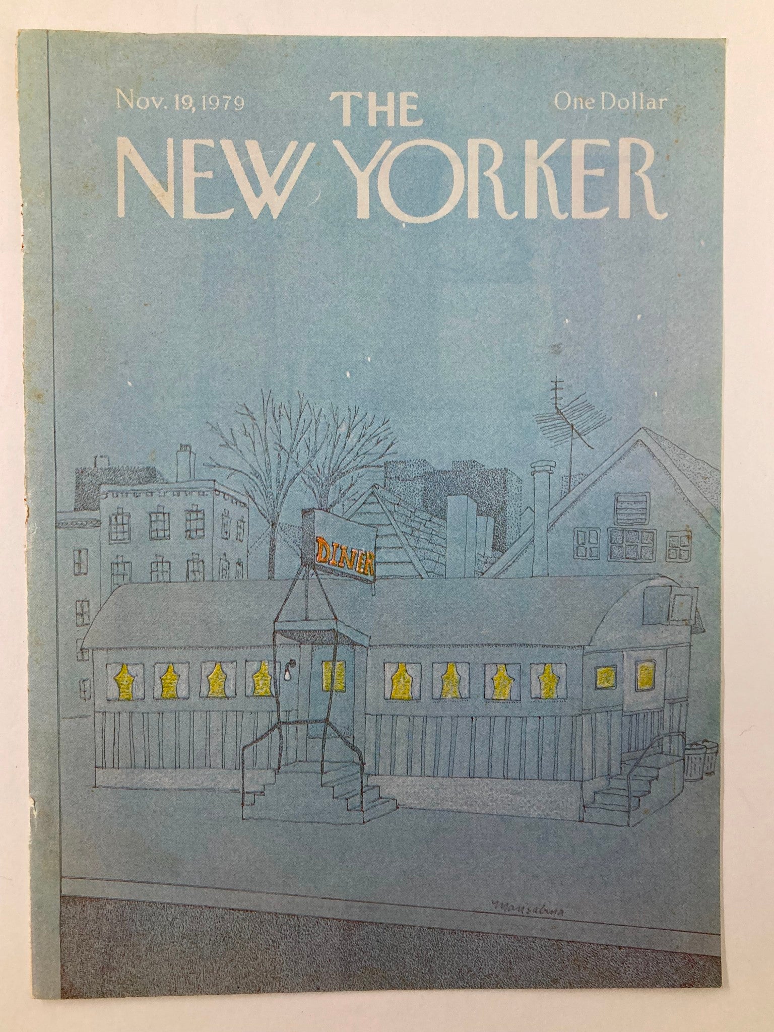 COVER ONLY The New Yorker November 19 1979 Diner by Marisabina No Label