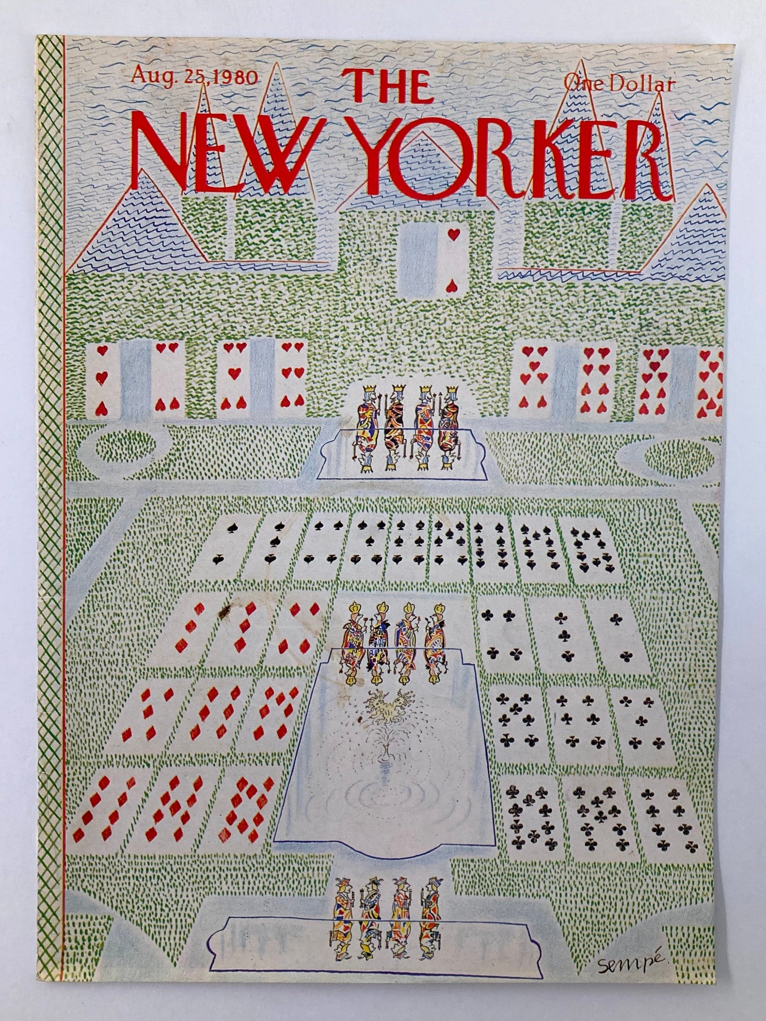 COVER ONLY The New Yorker August 25 1980 Royal Flush by J. J. Sempe No Label