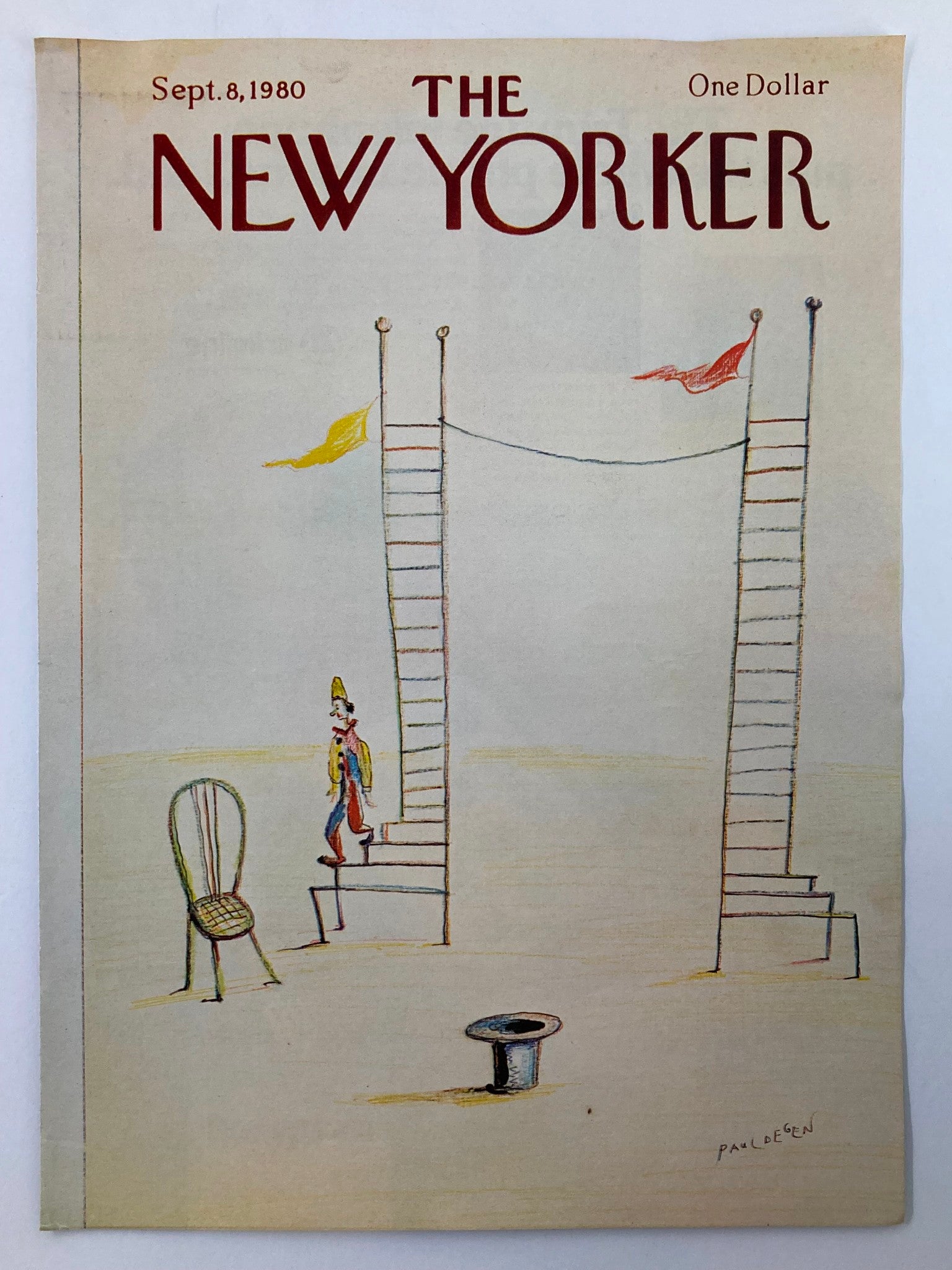 COVER ONLY The New Yorker September 8 1980 Circus by Paul Degen No Label