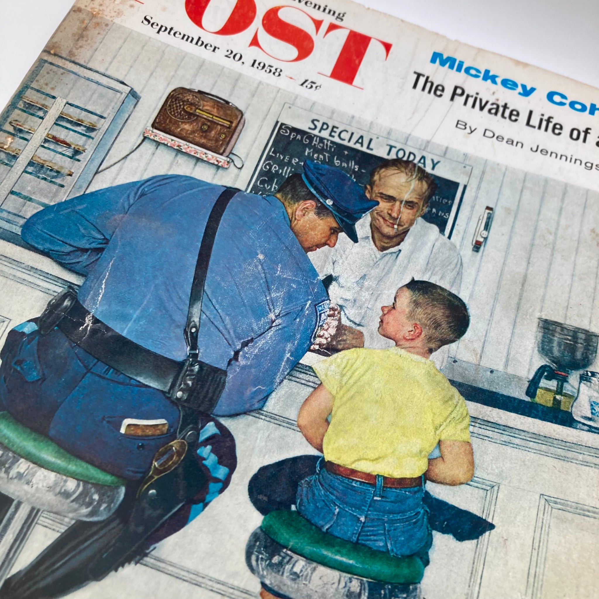 Saturday Evening Post Magazine September 20 1958 Norman Rockwell GD Interior