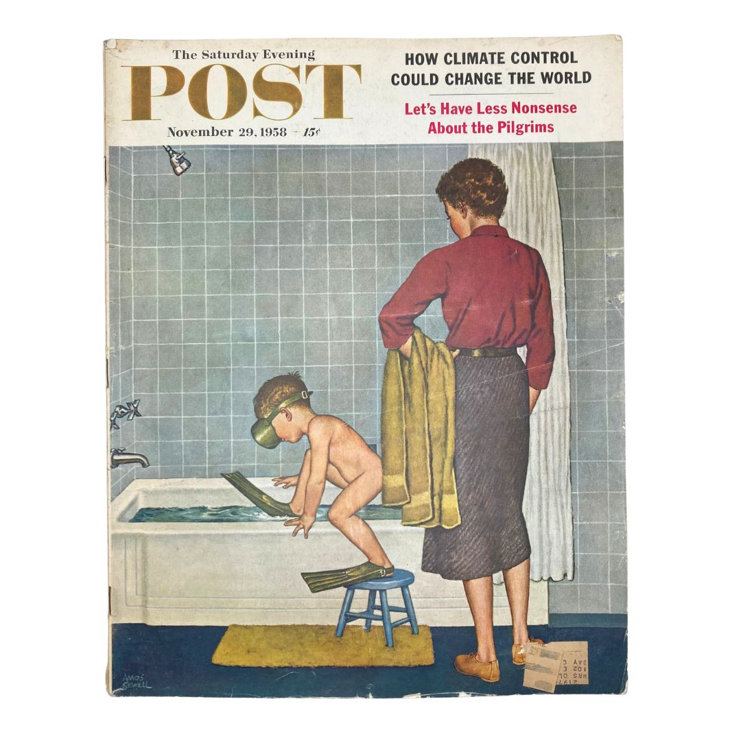 Saturday Evening Post Magazine November 29 1958 Getting Clean - Amos Sewell