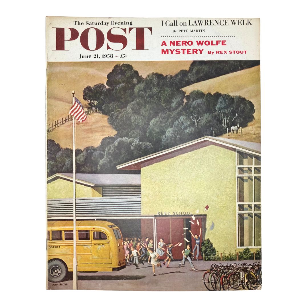 Saturday Evening Post Magazine June 21 1958 Last Day of School - Falter No Label