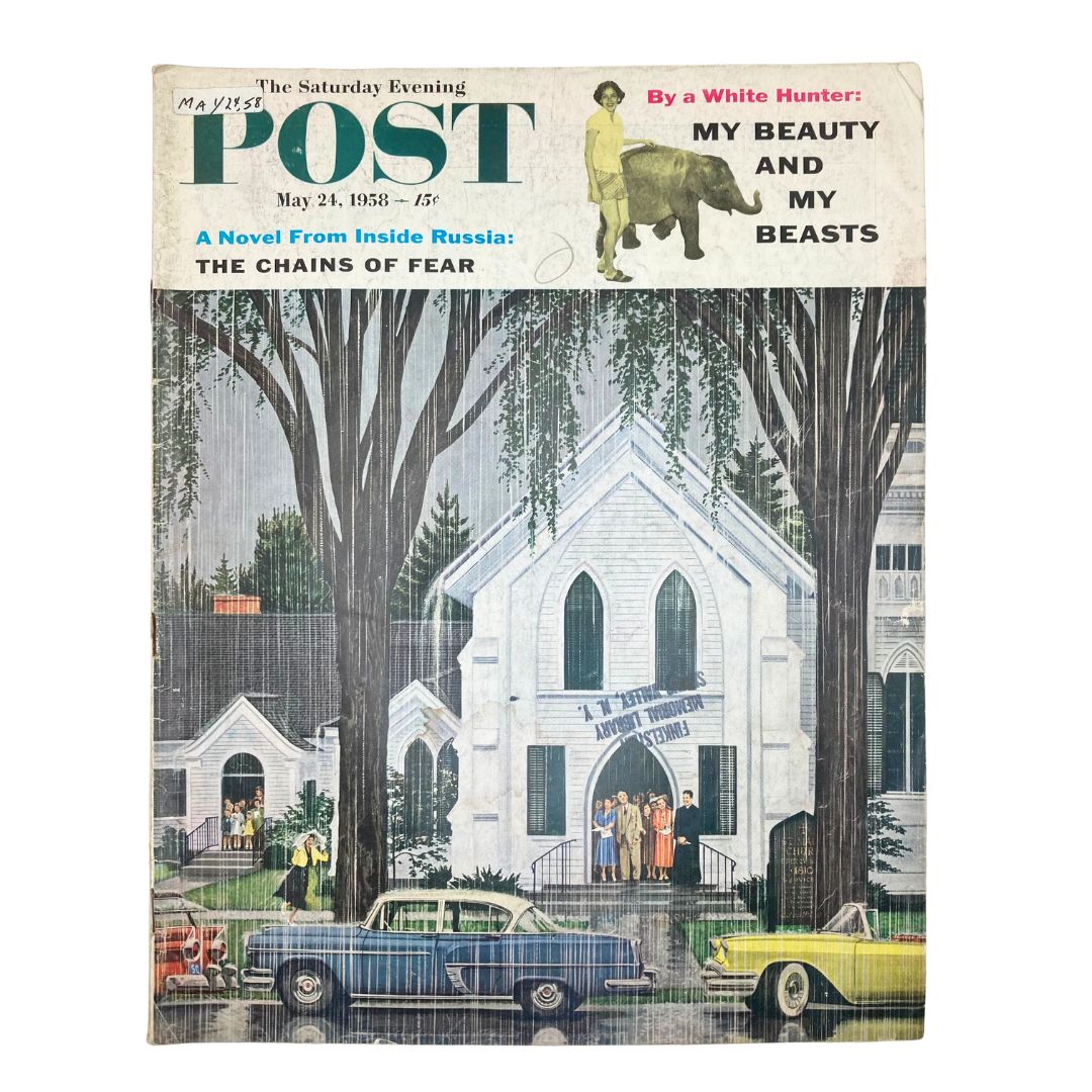 Saturday Evening Post Magazine May 24 1958 Episcopal Church Bridgewater No Label