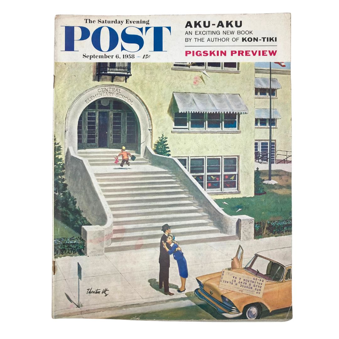 Saturday Evening Post Magazine September 7 1958 First Day of School - Utz