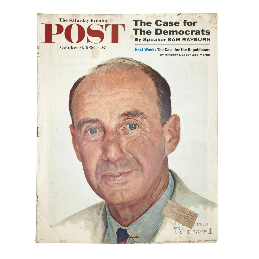 Saturday Evening Post Magazine October 6 1956 Norman Rockwell GD Interior