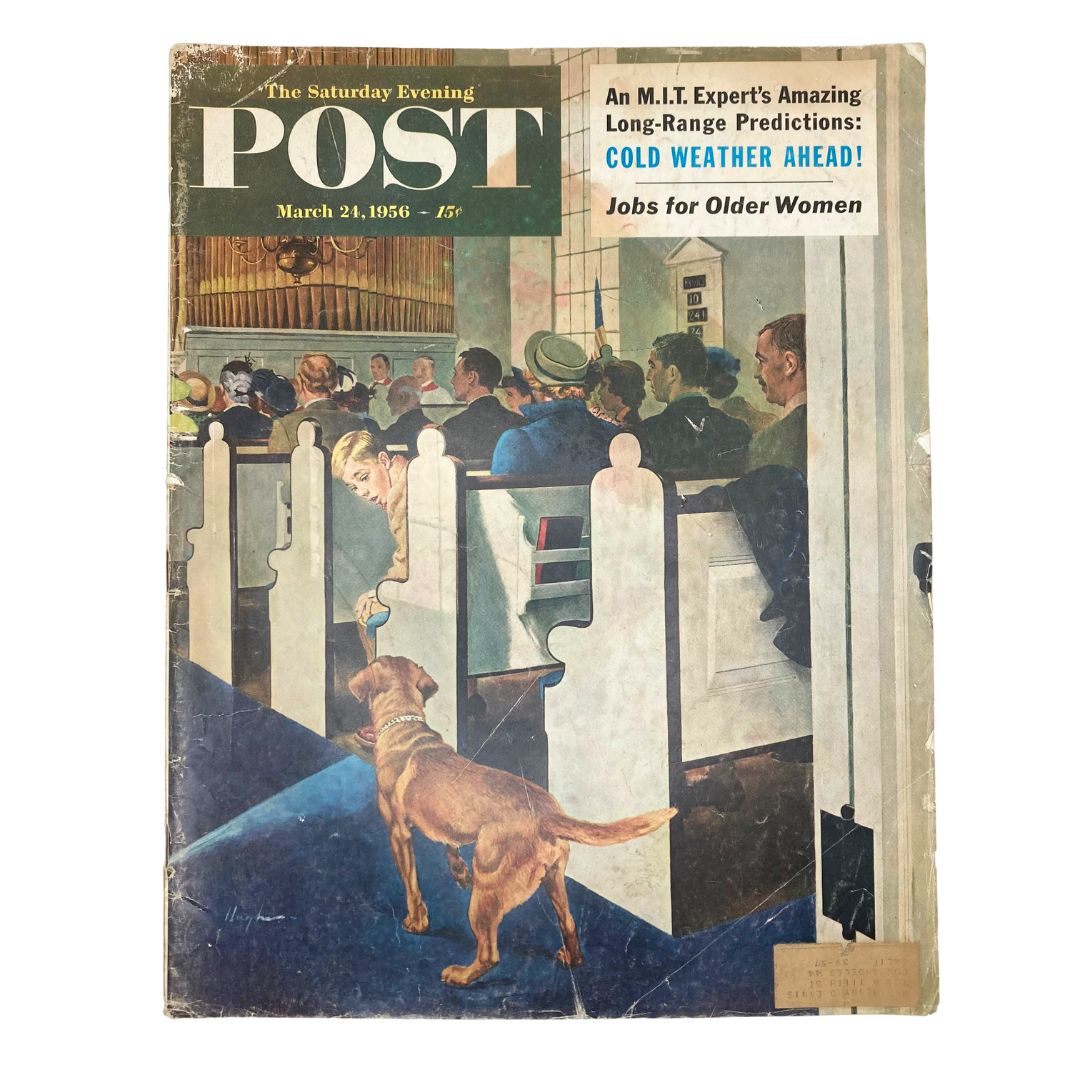 Saturday Evening Post Magazine March 24 1956 Towser The Dog - George Hughes